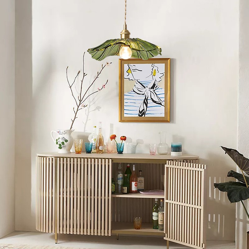 Retro Lotus Creative Glass Pendant Lamp