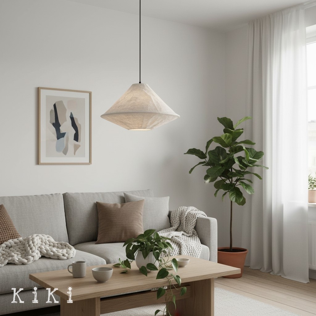 Zalen Fabric Lantern Shade Pendant Light - Artistic Lighting for Contemporary Home KL1670