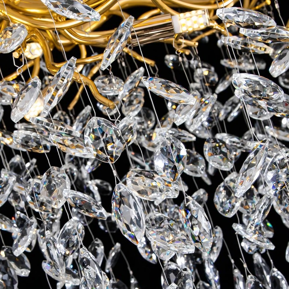 Golden Crystal Branch Chandelier