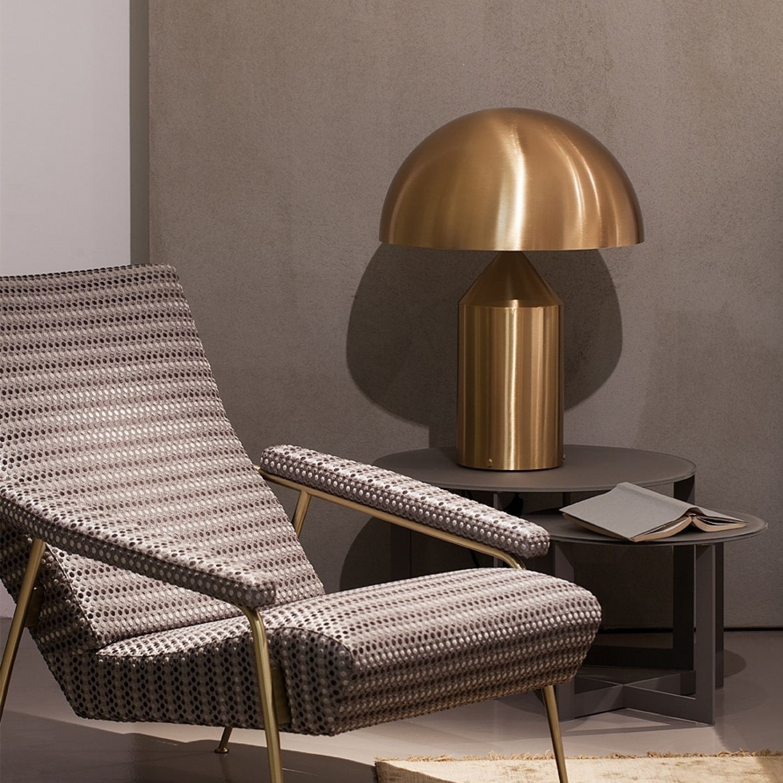 Atollo Metal Table Lamp - Decorative Dome Table Light for Office or Lounge