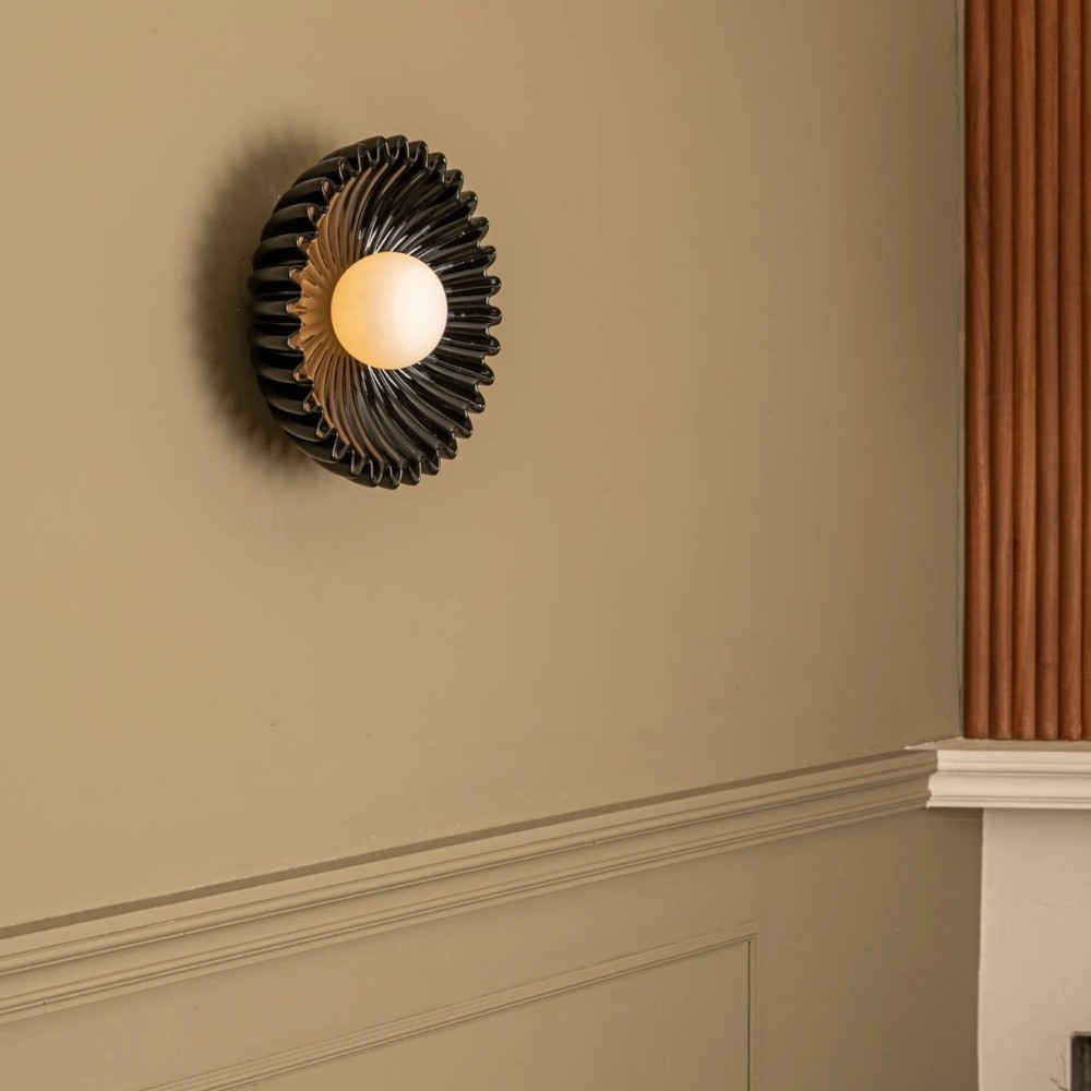 Sculptural Ceramic Wall Sconce – Opal Globe Sconce with Ceramic Finish KL246