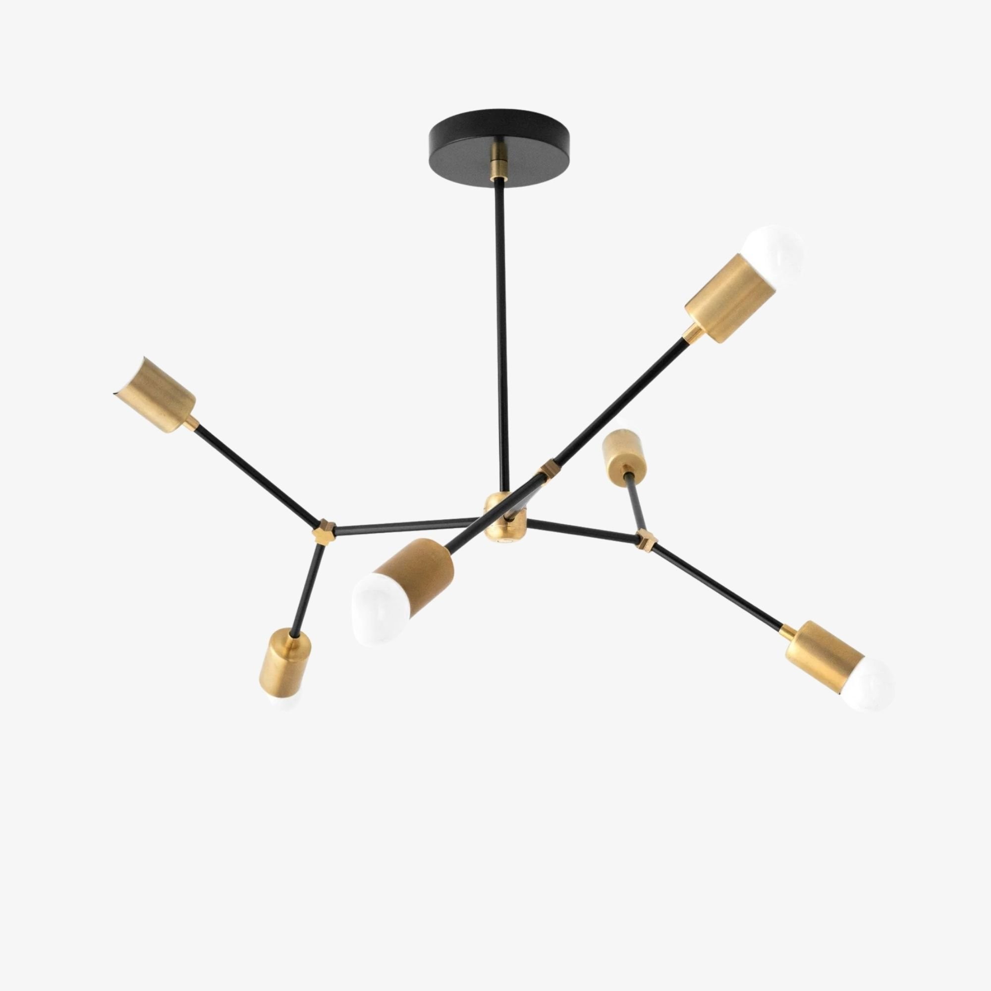 Mobilux Line Modern Geometric Chandelier - Brass Ceiling Light Fixture KL1410
