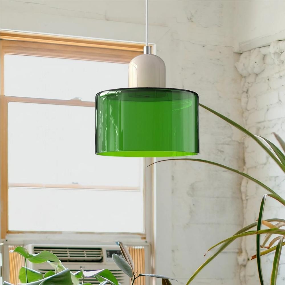 Morandi Cylinder Stained Glass Pendant Light KL17