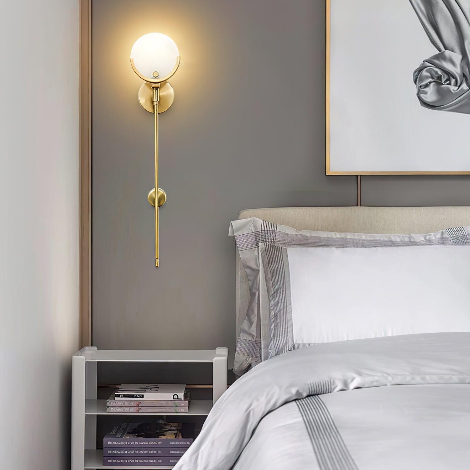 Metal Brass Spherical Bedroom Wall Lamp KL234