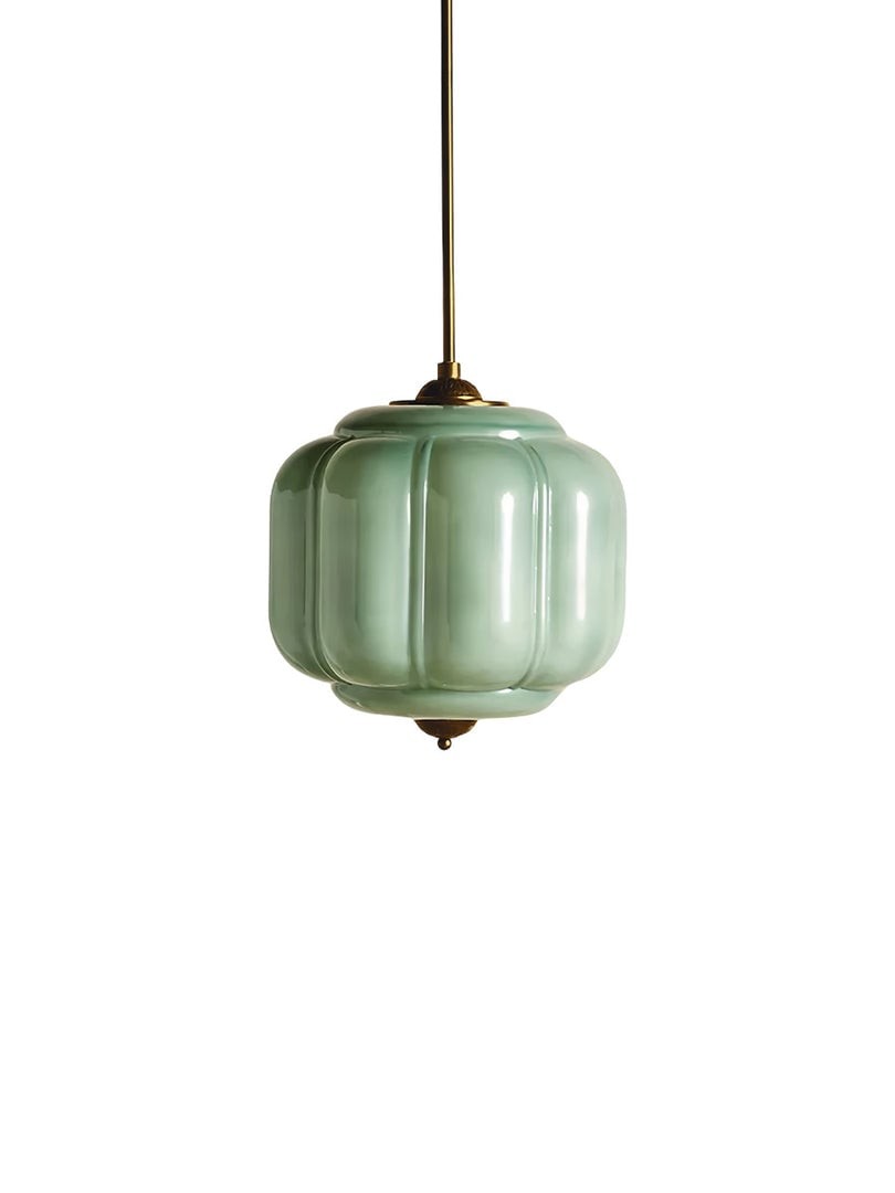 Eloise Vintage Glass Pumpkin Pendant Light - Decorative Lighting for Kitchen KL1453