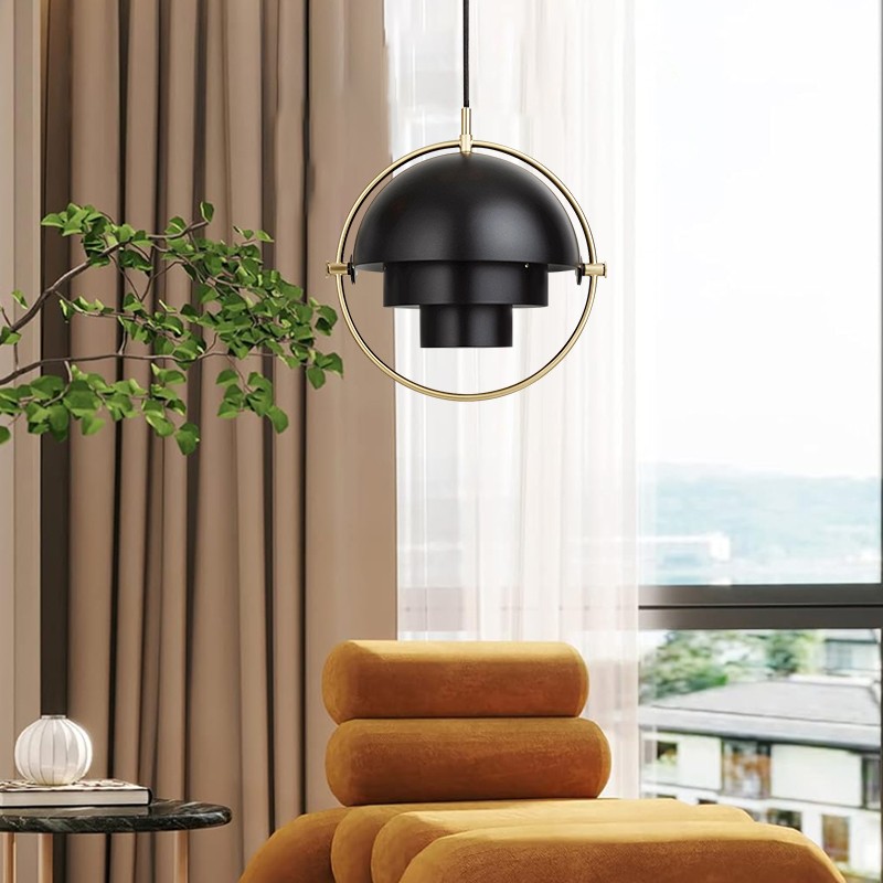 Multi-Lite Pendant Light - Layered Metal Pendant Lamp For Kitchen Island