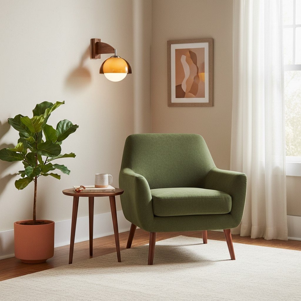 Afterglow Contemporary Wall Lamp with Wood Texture Base - Ambient Lighting for Hallway and Entryway KL2149