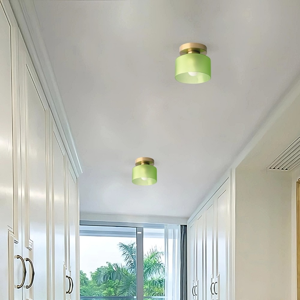 Moriglaze Glass Cylinder Ceiling Light - Sleek Sculptural Ceiling Lamp for Bedroom KL883