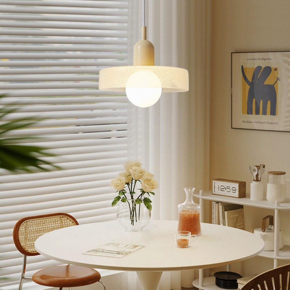 Modern Crystal Glass Disc Orb Pendant Light For Kitchen Island KL920