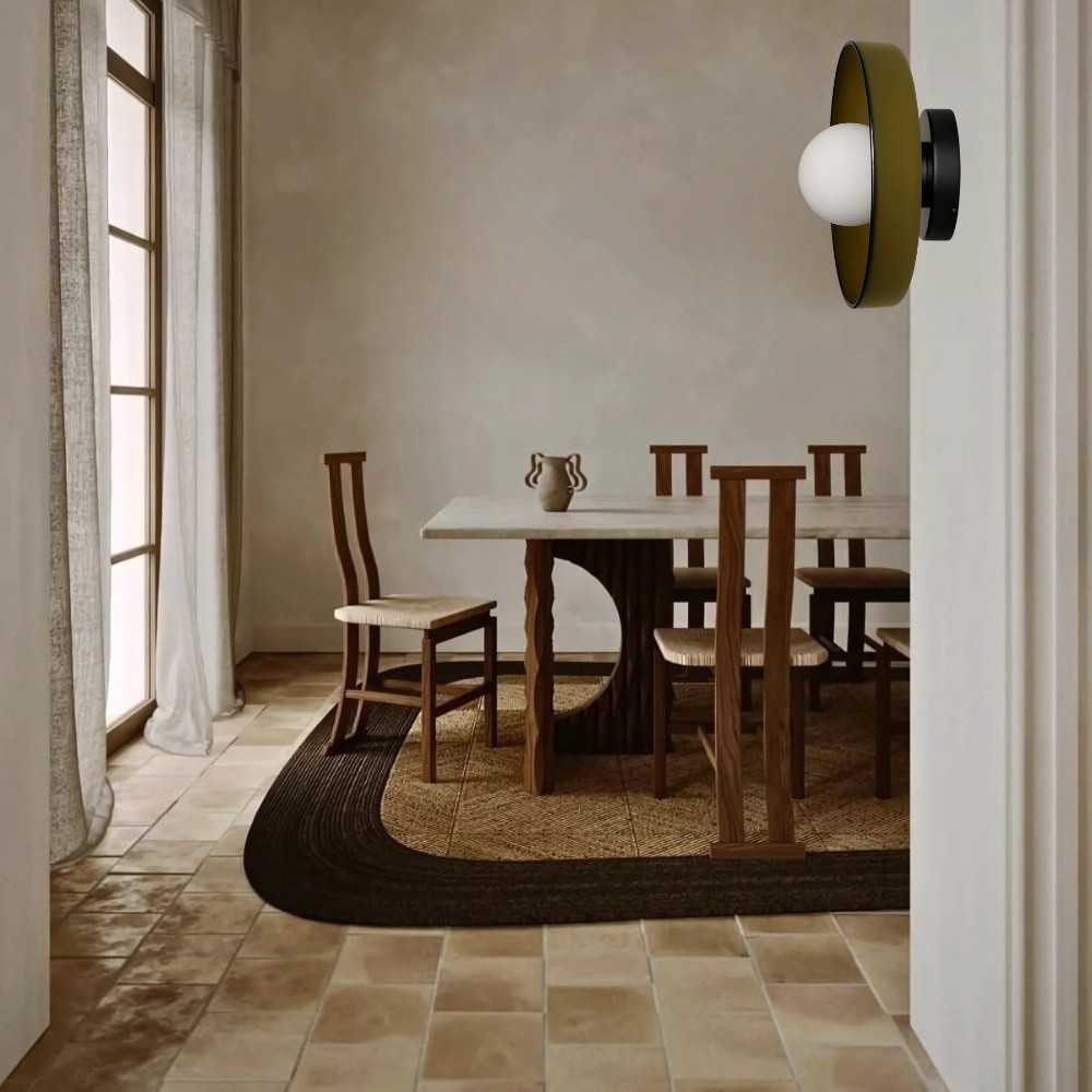 Kalo Round Glass Metal Base Wall Light Ceiling Light- Disc Orb Wall Sconce for Modern Interior KL922