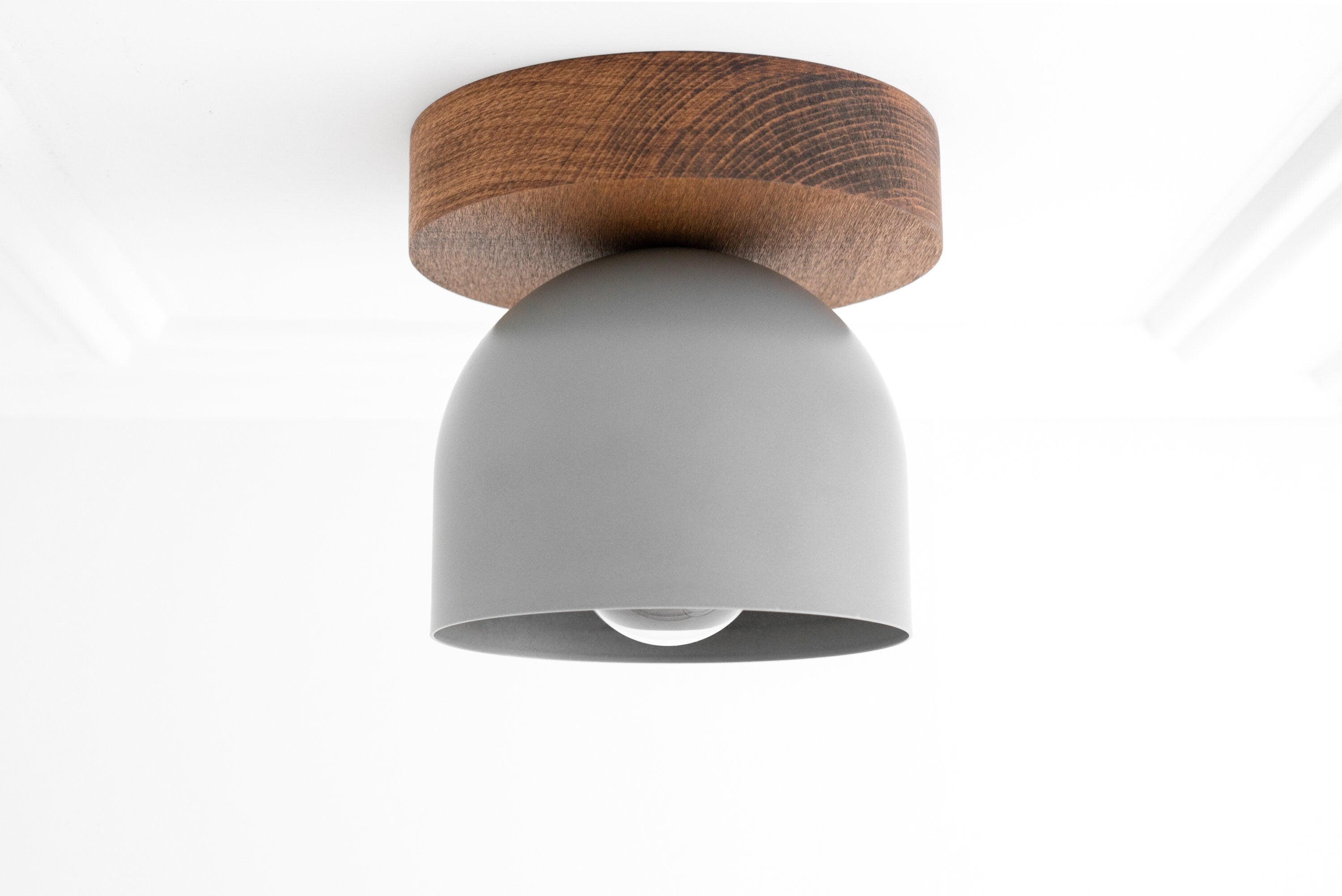 Metio Dome Modern Rustic Ceiling Light - Wooden and Metal Fusion KL1501