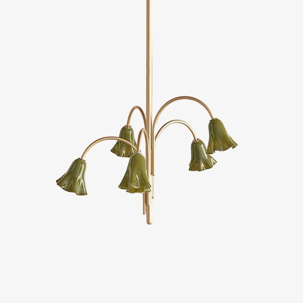 Bellina Modern Romantic Chandelier - Botanical Lily Design with Glass Flowers KL1449