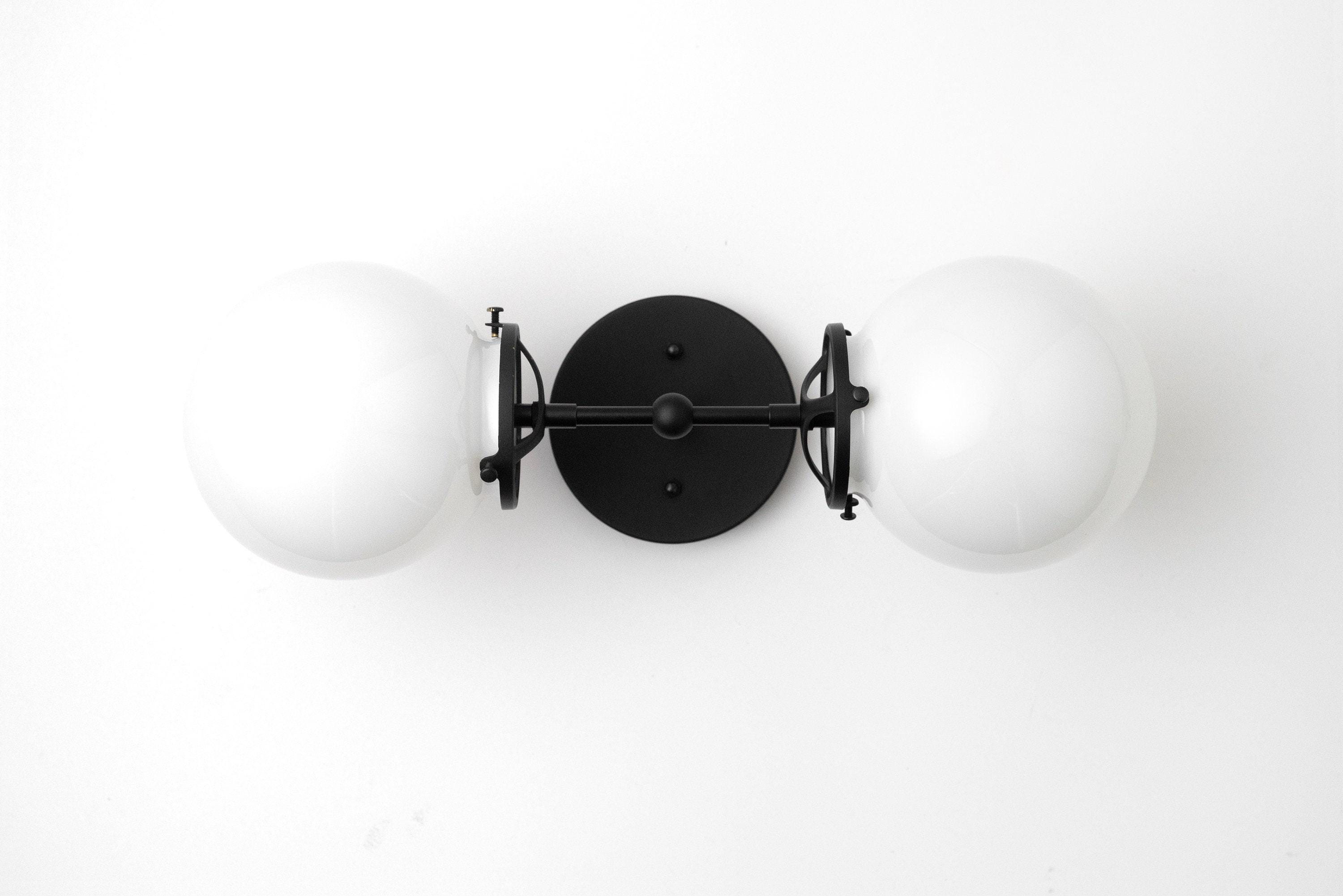 Lumio Globe Art Deco Vanity Light -  Opal Globe Bathroom Sconce KL1416