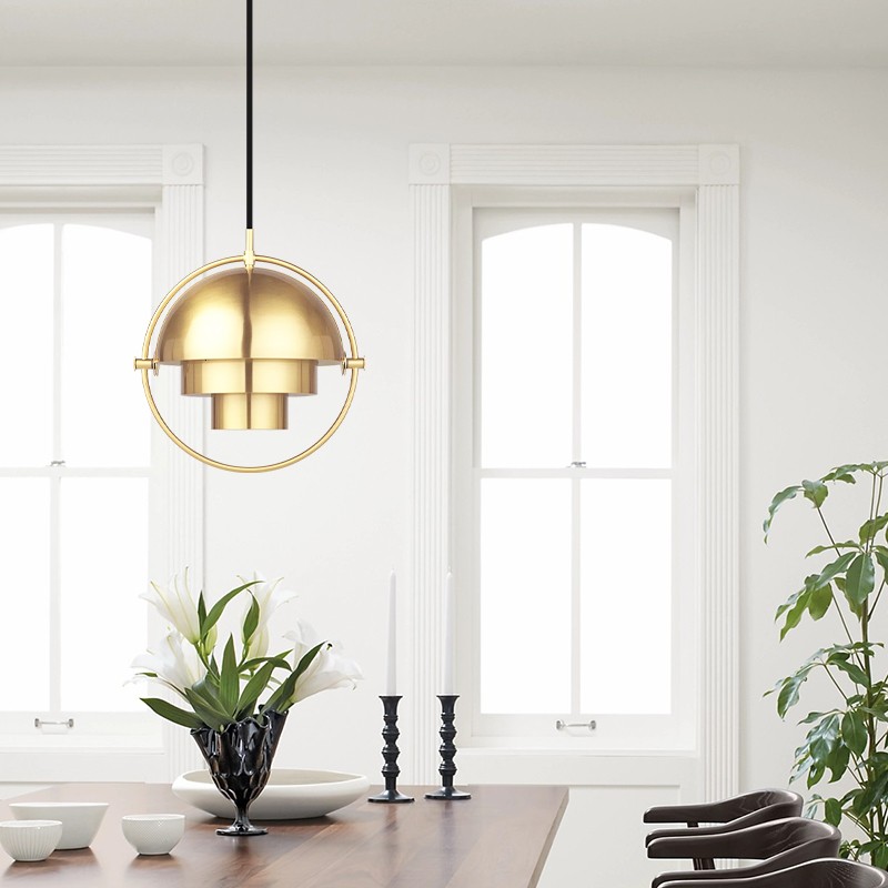 Multi-Lite Pendant Light - Layered Metal Pendant Lamp For Kitchen Island