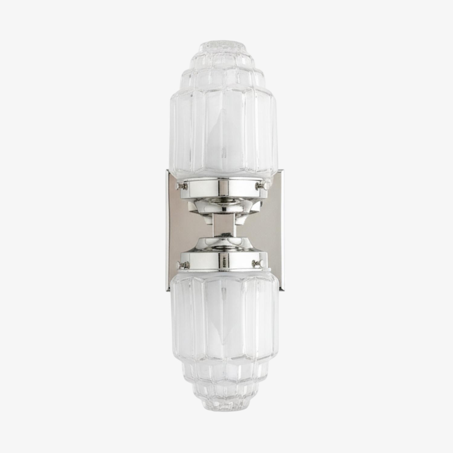 Tierlux Glass Art Deco Wall Sconce - Glass Frosted Globes with Skyscraper Globe KL1444