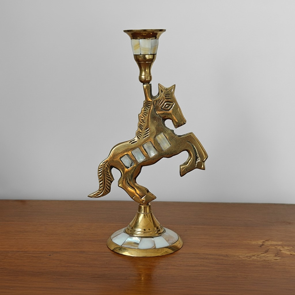 Ossik Decorative Candle Holder - Retro Nordic Brass Holder for Bedroom and Table KL2348