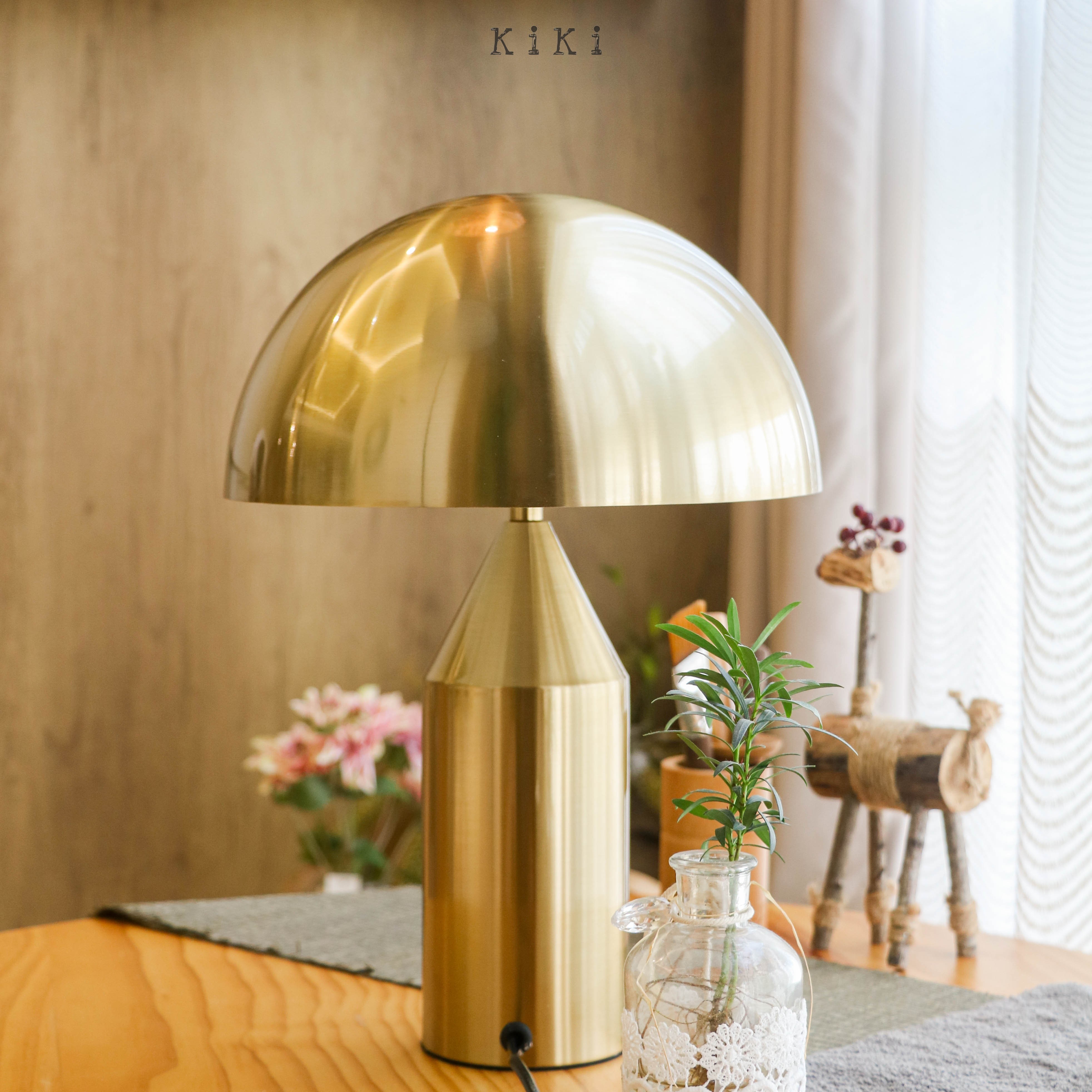 Atollo Metal Table Lamp - Decorative Dome Table Light for Office or Lounge