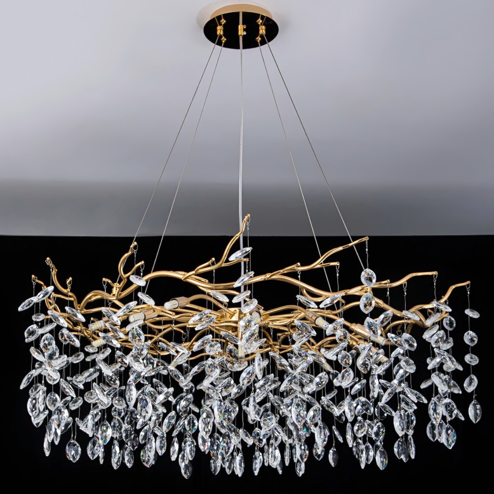 Golden Crystal Branch Chandelier