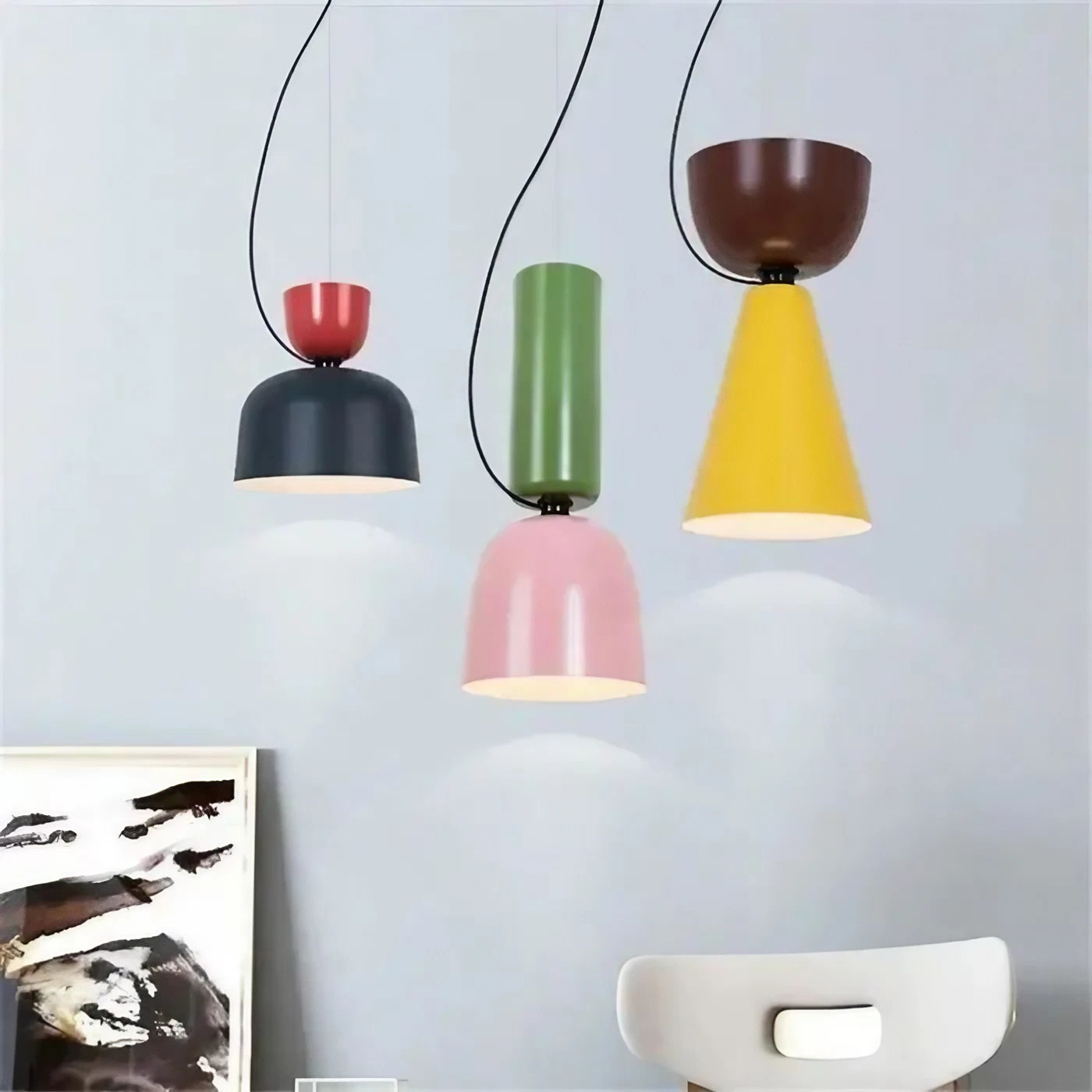 Macaron Design Alphabeta Metal Pendant Light KL55