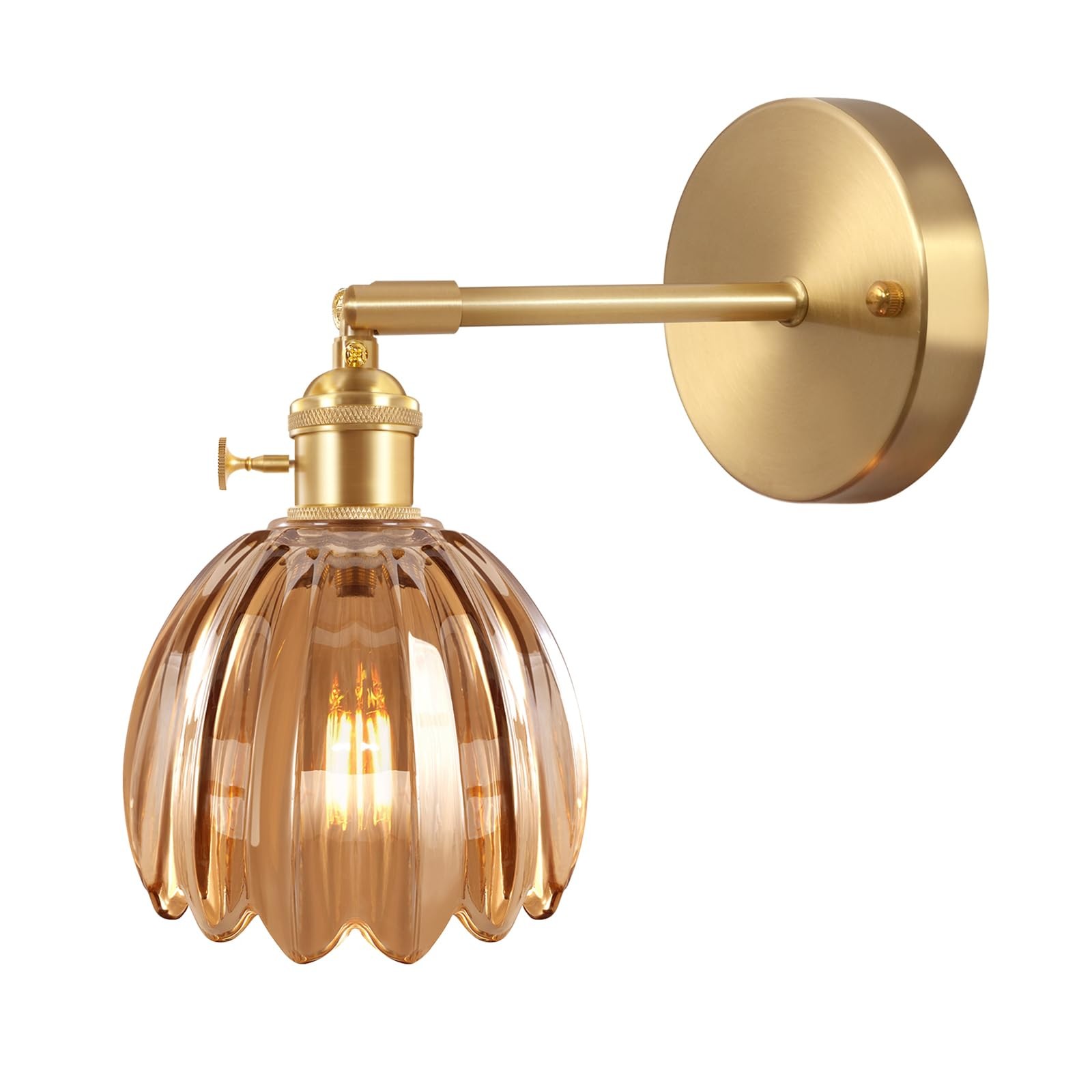 Antique Brass Tulip Glass Wall Light KL93