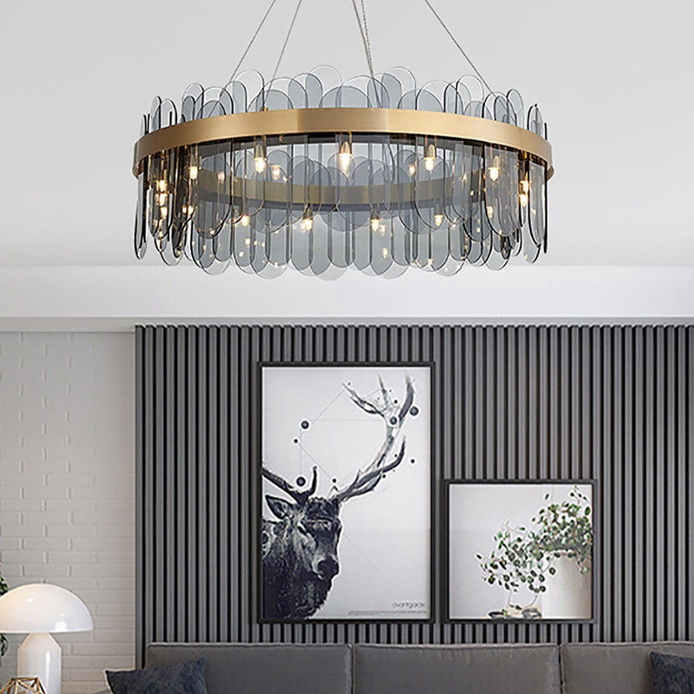 Modern Round Glass Chandelier