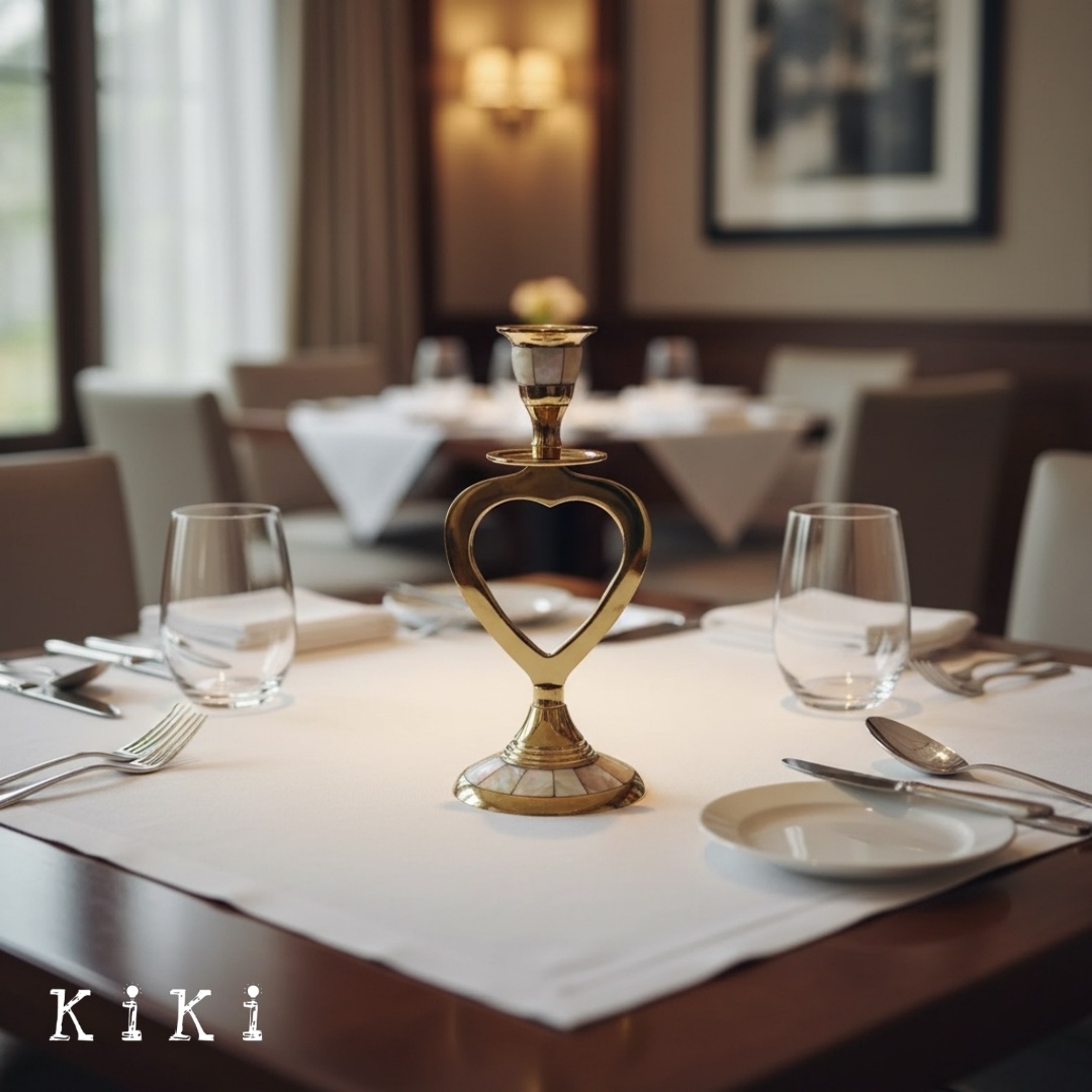Ossik Decorative Candle Holder - Retro Nordic Brass Holder for Bedroom and Table KL2348