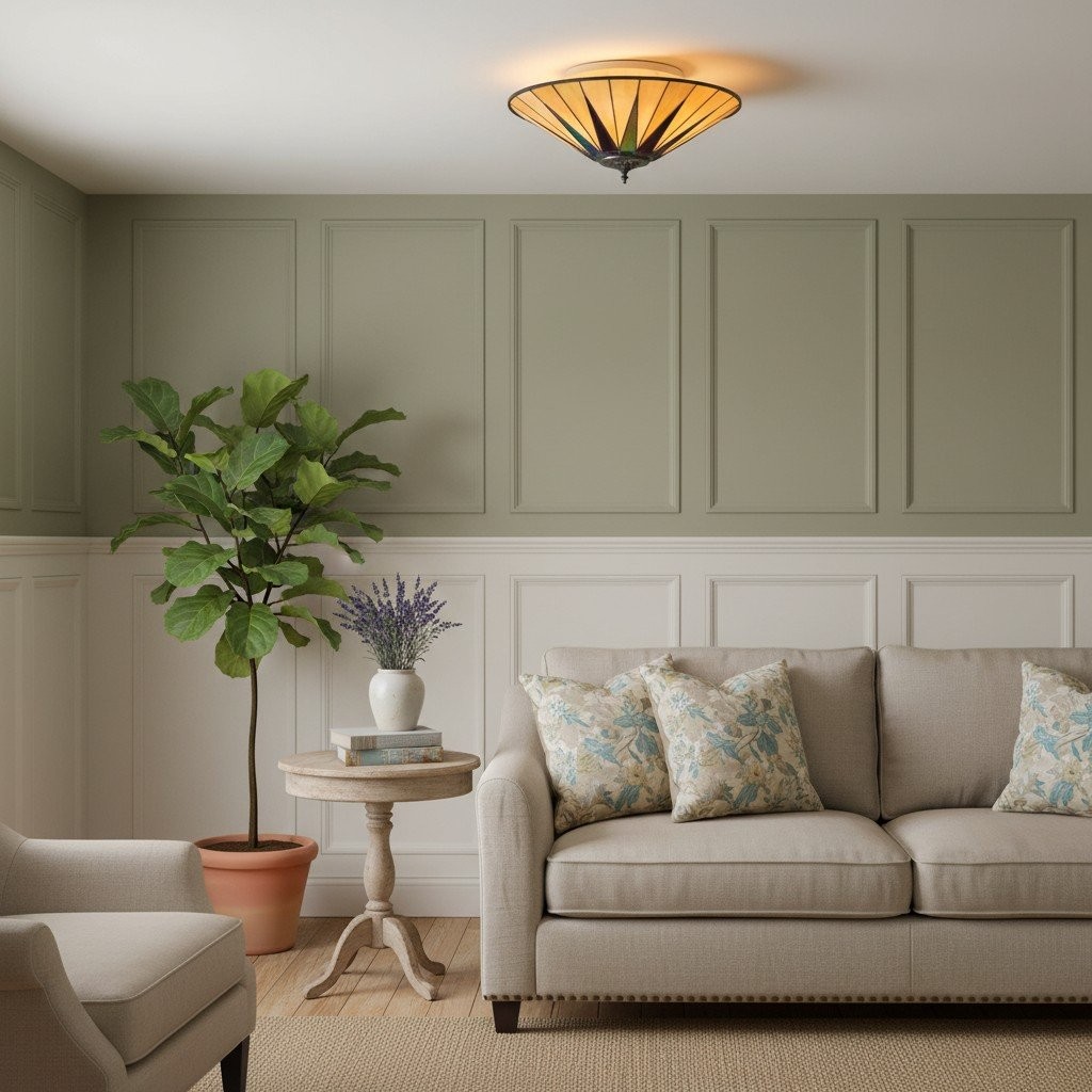 TF Dark Star Design Stained Glass Ceiling Light - Versatile Lighting for Living Room KL1989
