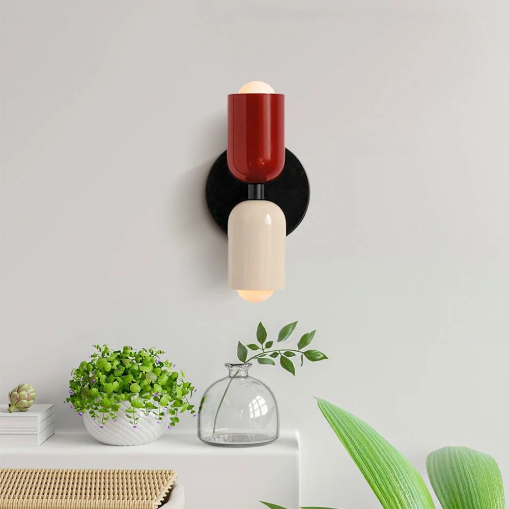 Metal Up Down Wall Sconce - Contemporary Colorful Wall Light for Hallway and Office