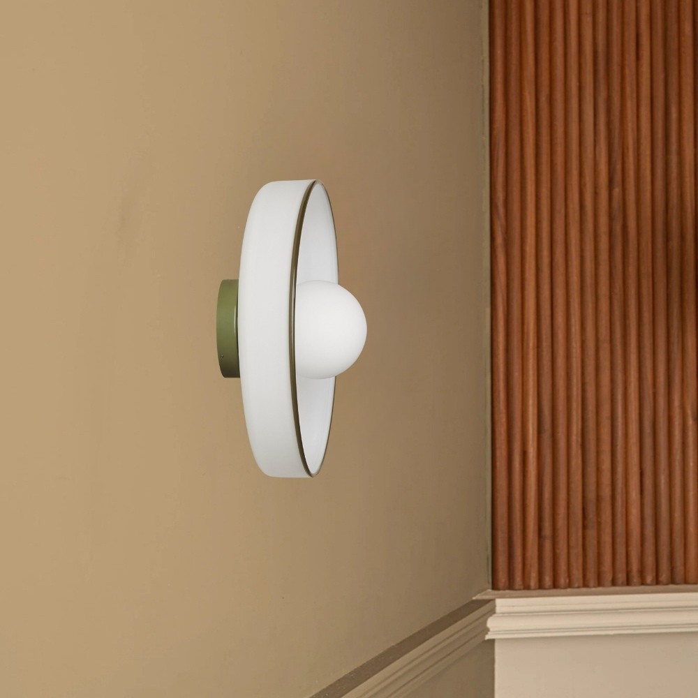 Kalo Round Glass Metal Base Wall Light Ceiling Light- Disc Orb Wall Sconce for Modern Interior KL922