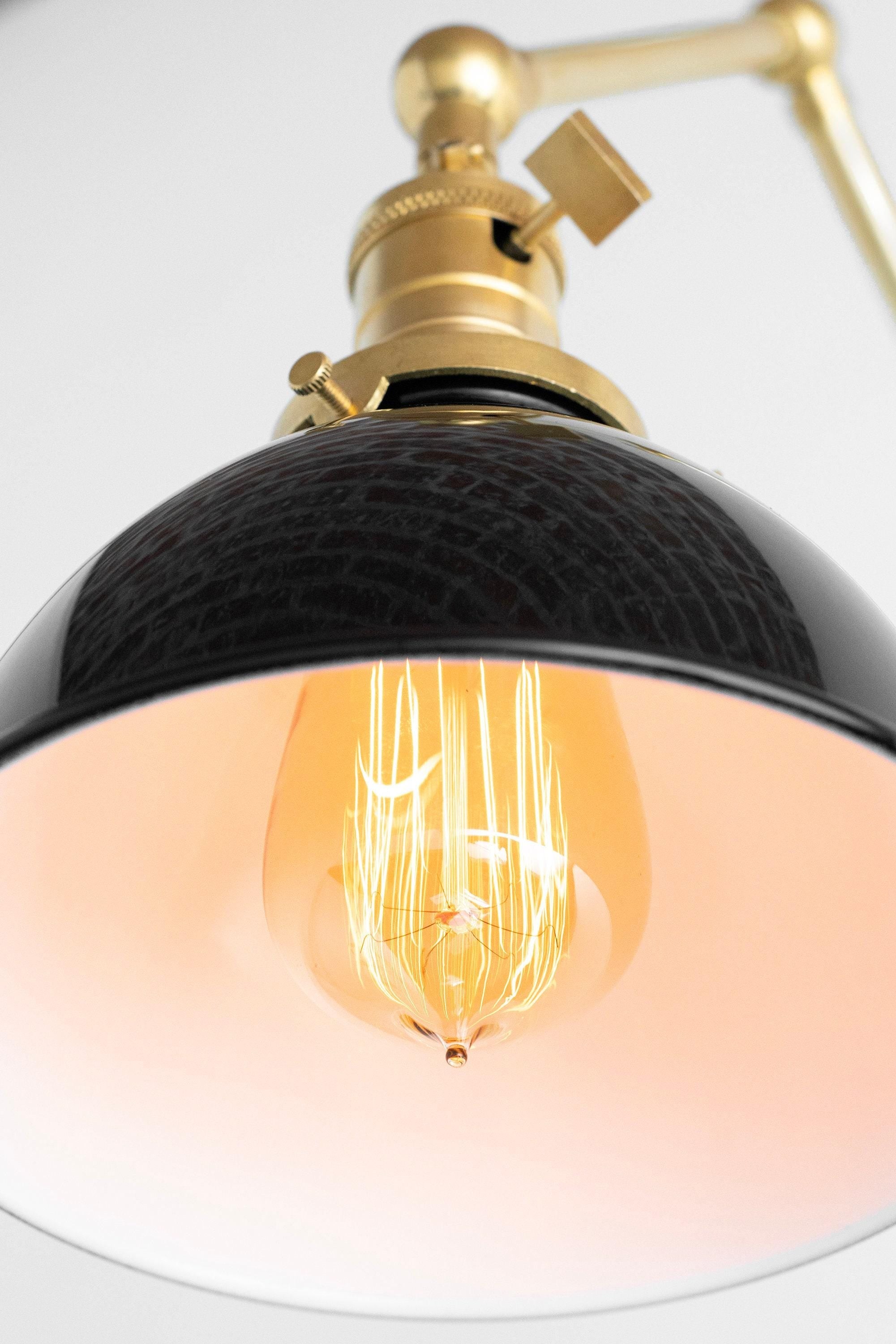 Conique Metal Vintage Industrial Swing Arm Wall Lamp - Adjustable Dome Shade for Study KL1440