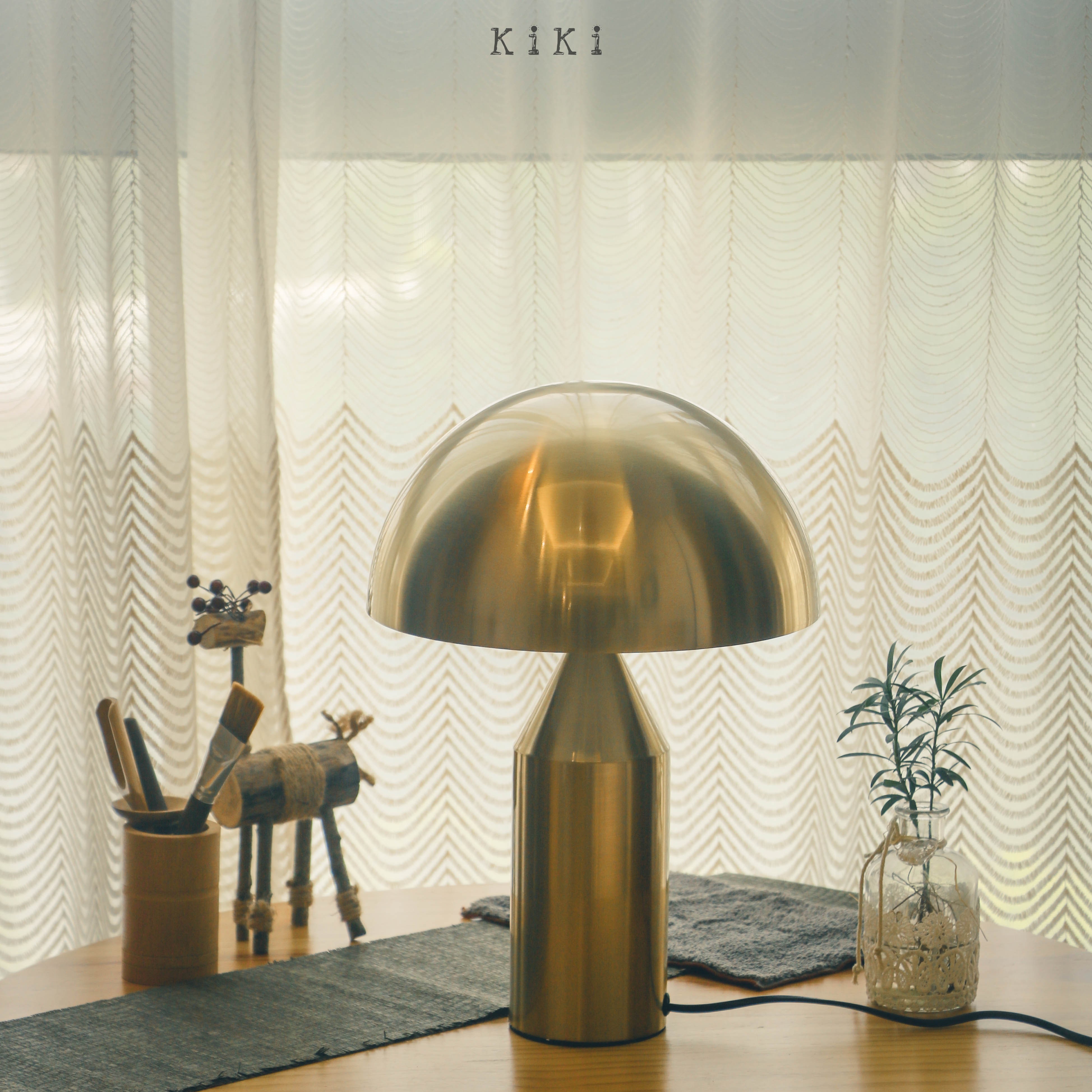 Atollo Metal Table Lamp - Decorative Dome Table Light for Office or Lounge