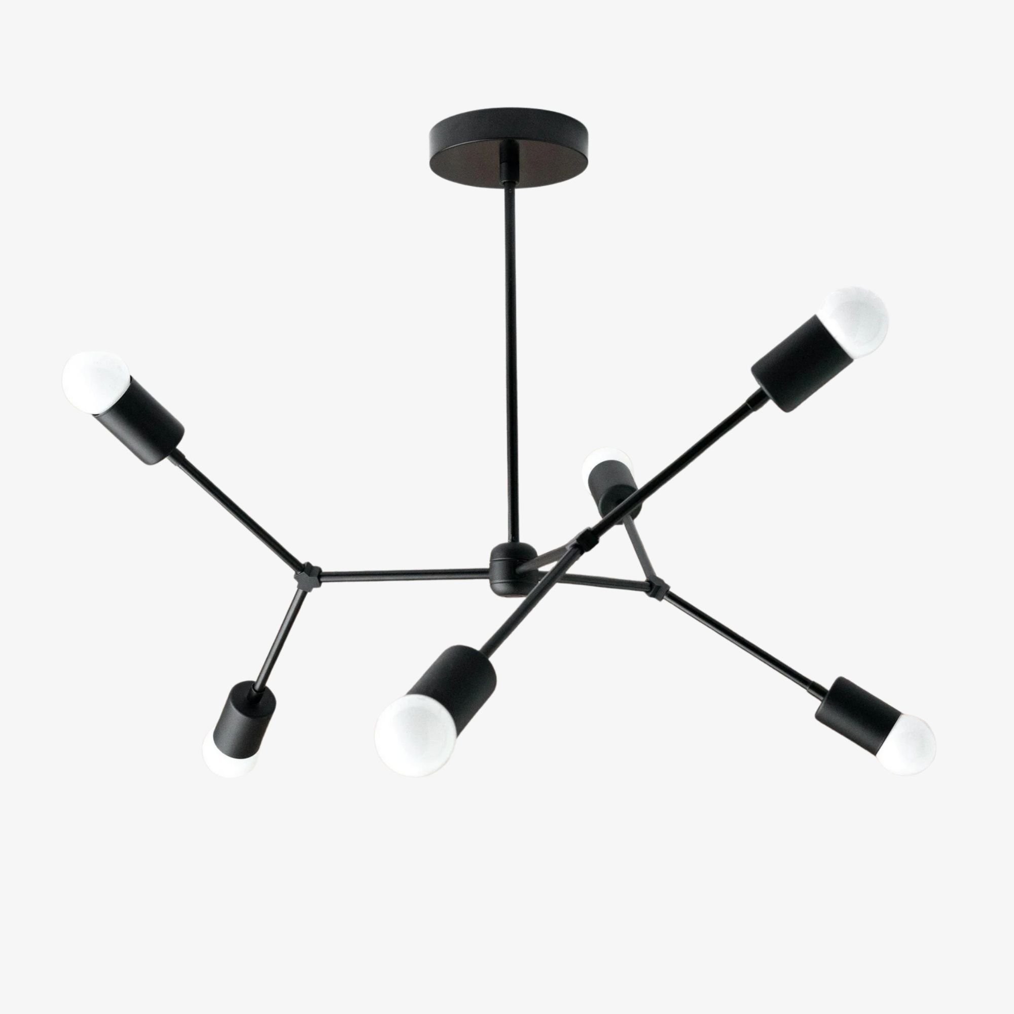 Mobilux Line Industrial Geometric Chandelier - Chrome Nickel Ceiling Light KL1415