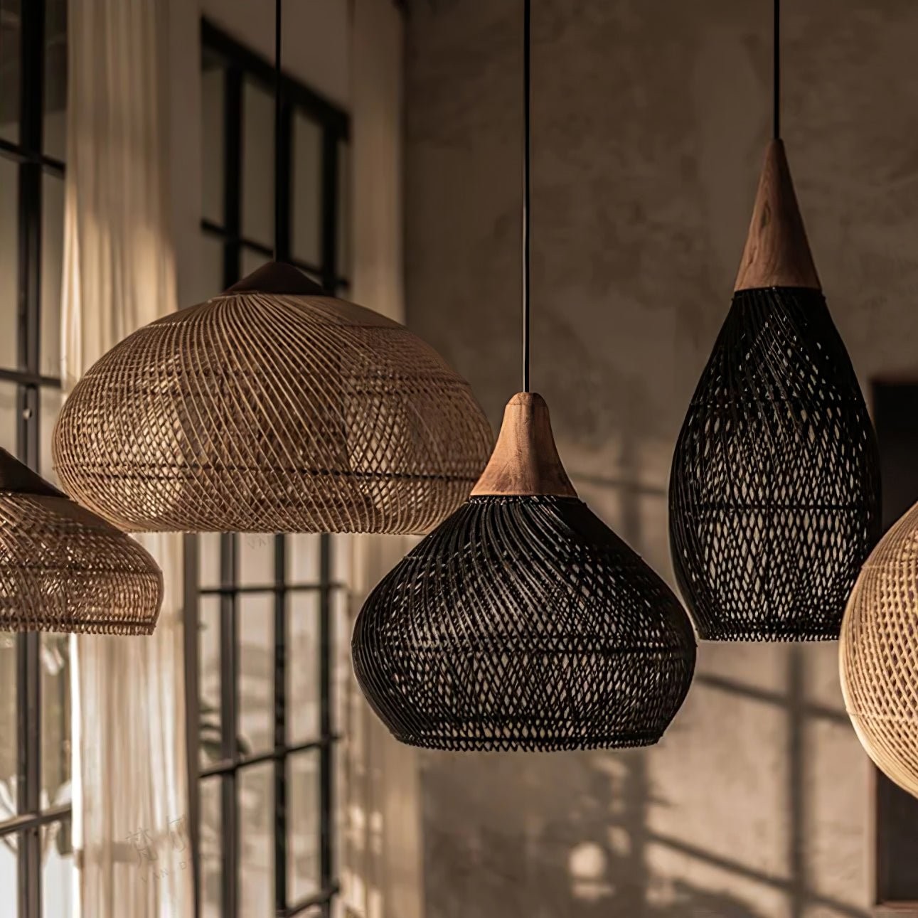 Harp Braided Rattan Pendant Lamp KL1142