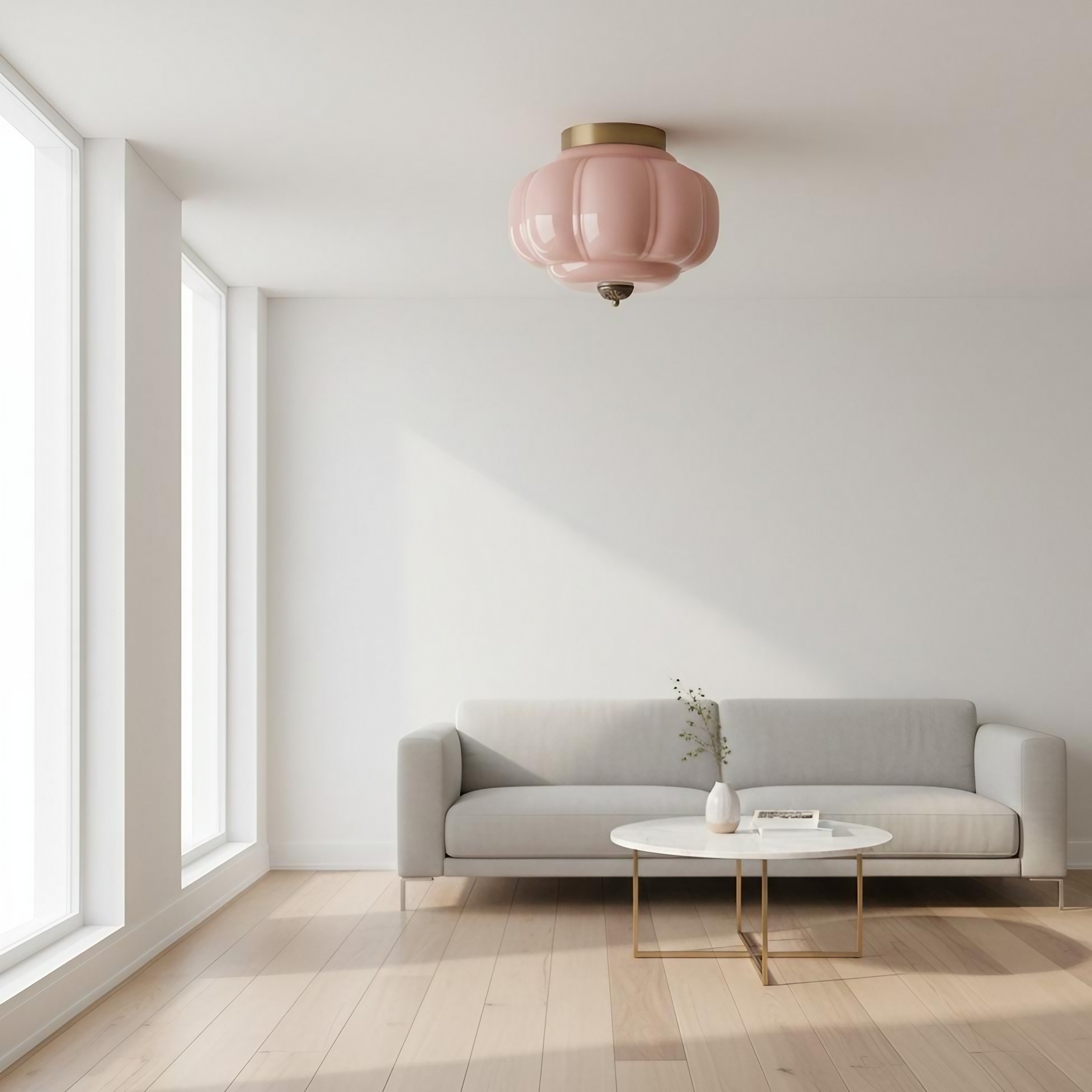 Eloise Retro Milk Glass Semi Flush Mount Ceiling Light KL859