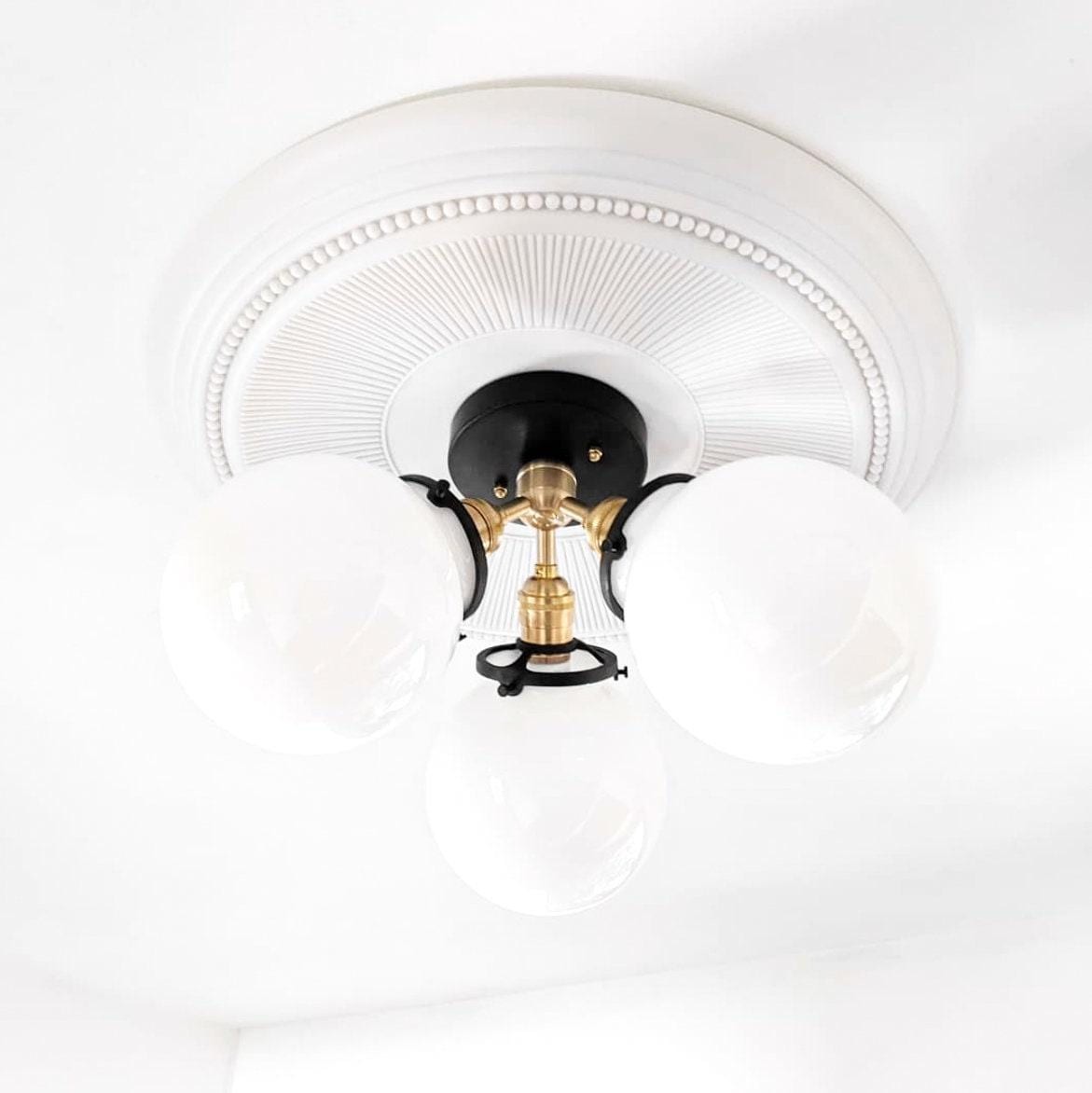 Glorica Glass Globe Light - Mid Century Semi Flush Ceiling Lamp KL1496