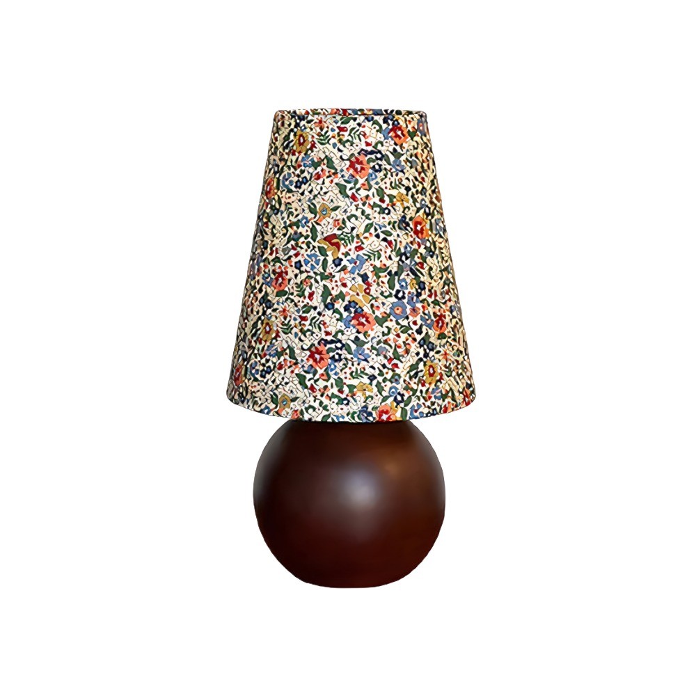 French Fabric Floral Wood Small Table Lamp For Bedroom KL803