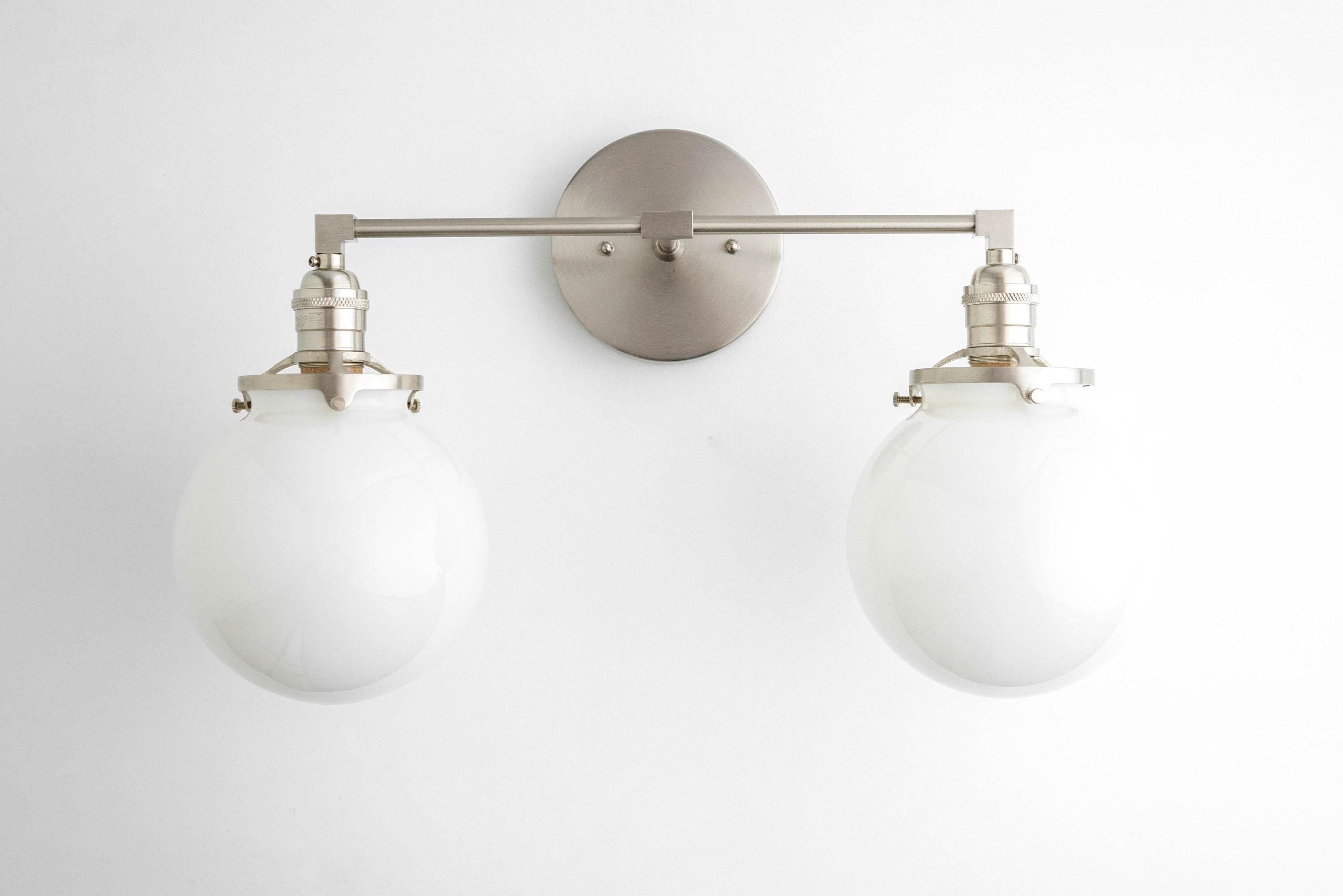 Lumio Globe Glass Globe Vanity Light - Modern Two Light Bathroom Sconce KL1404