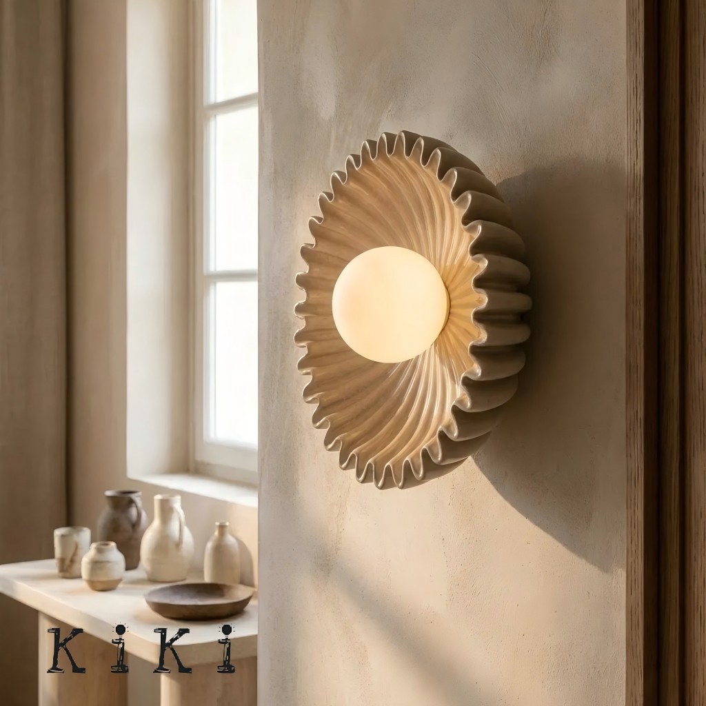 Sculptural Ceramic Wall Sconce – Opal Globe Sconce with Ceramic Finish KL246