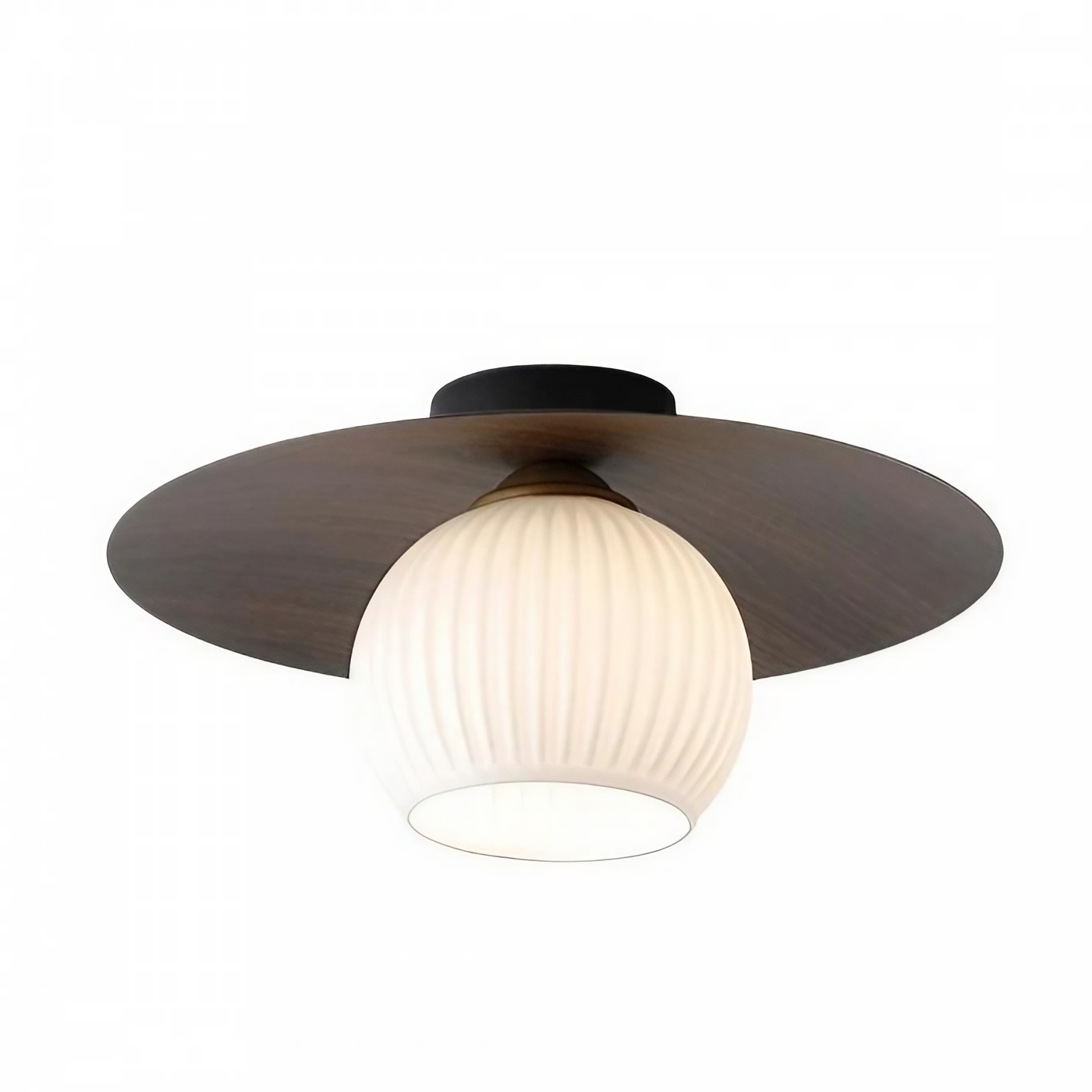 Nordic Ribbed Glass Dome Ceiling Light KL156