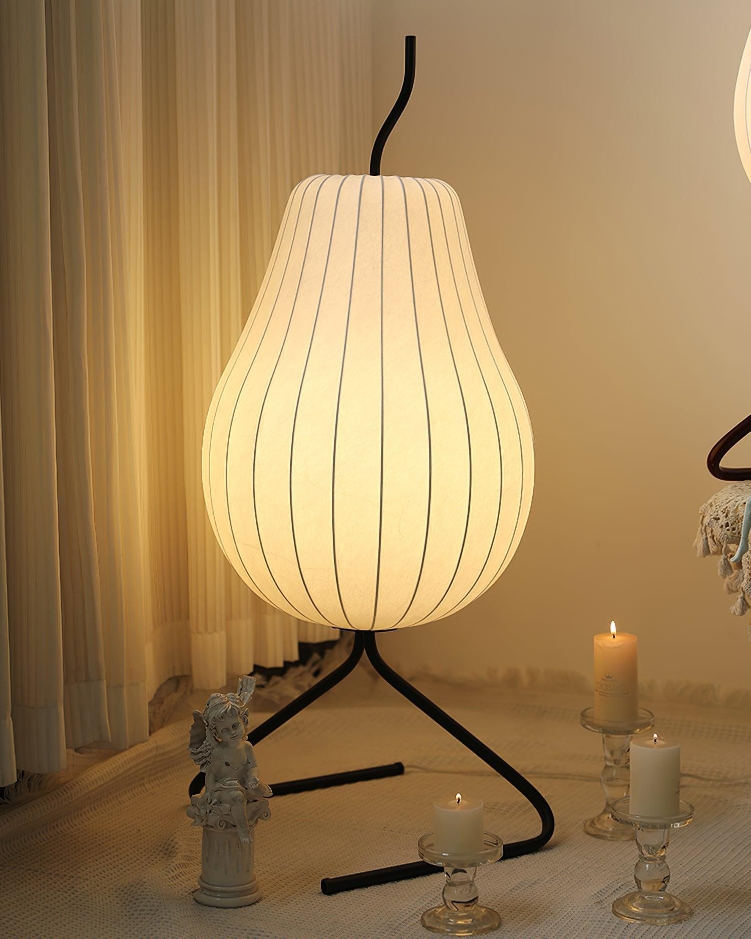 Pear-shaped Shite Floor Lamp Suitable For Living Room KL567