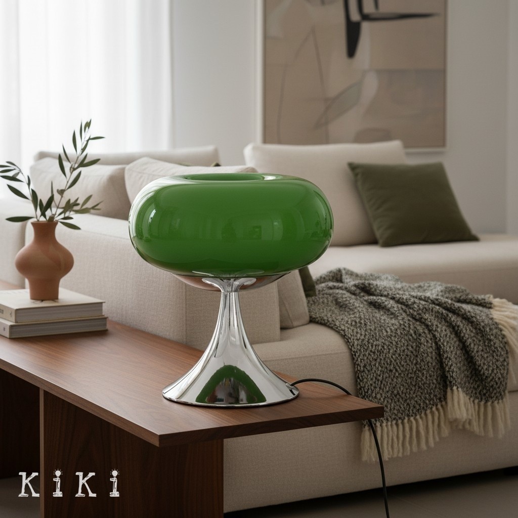 Lollora Apple Metal Glass Table Lamp - Soft Mood Lighting for Nightstand and Study KL128