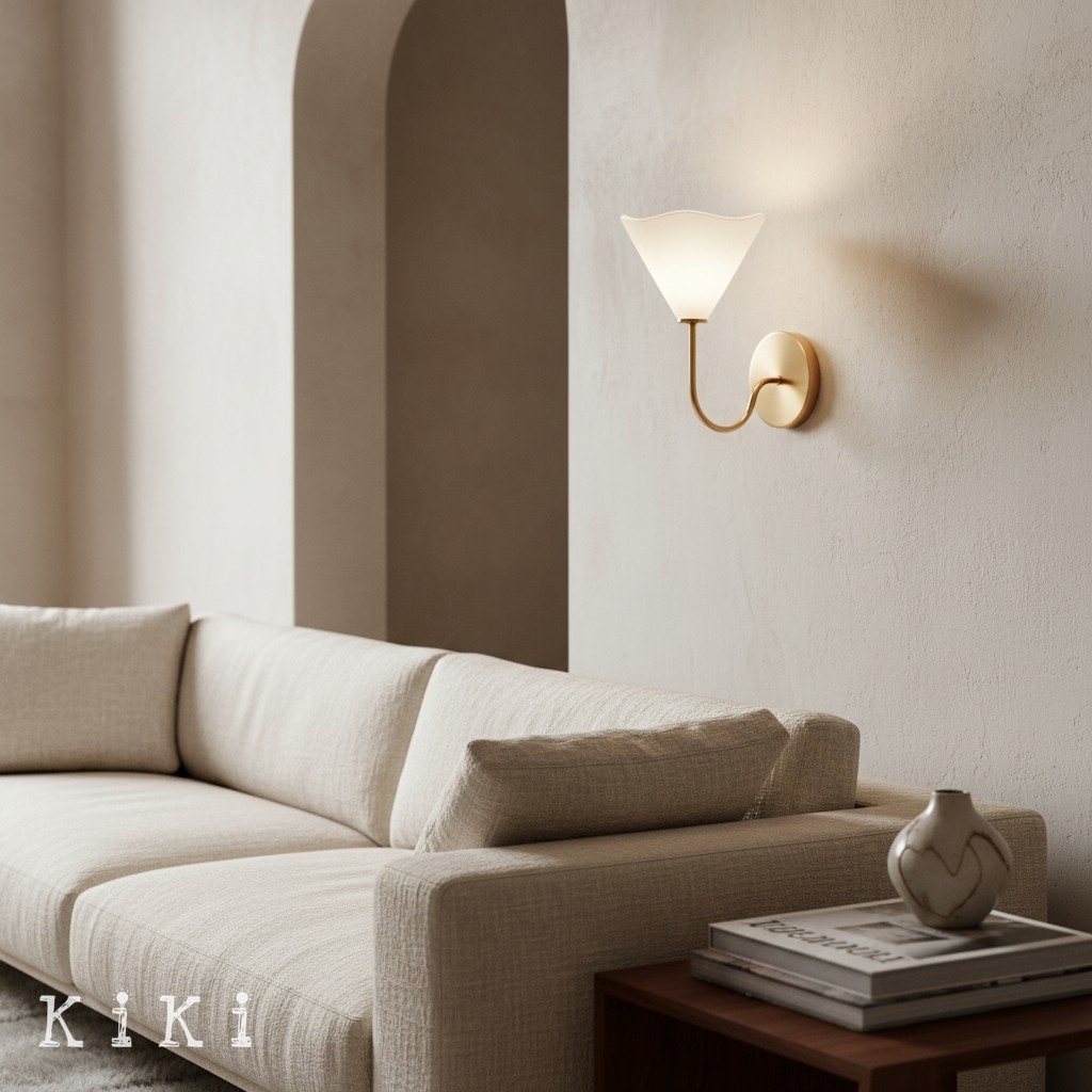 Kysara Floral Design Wall Sconce - Chic Satin Brass Sconce for Bathroom and Hallway KL1628