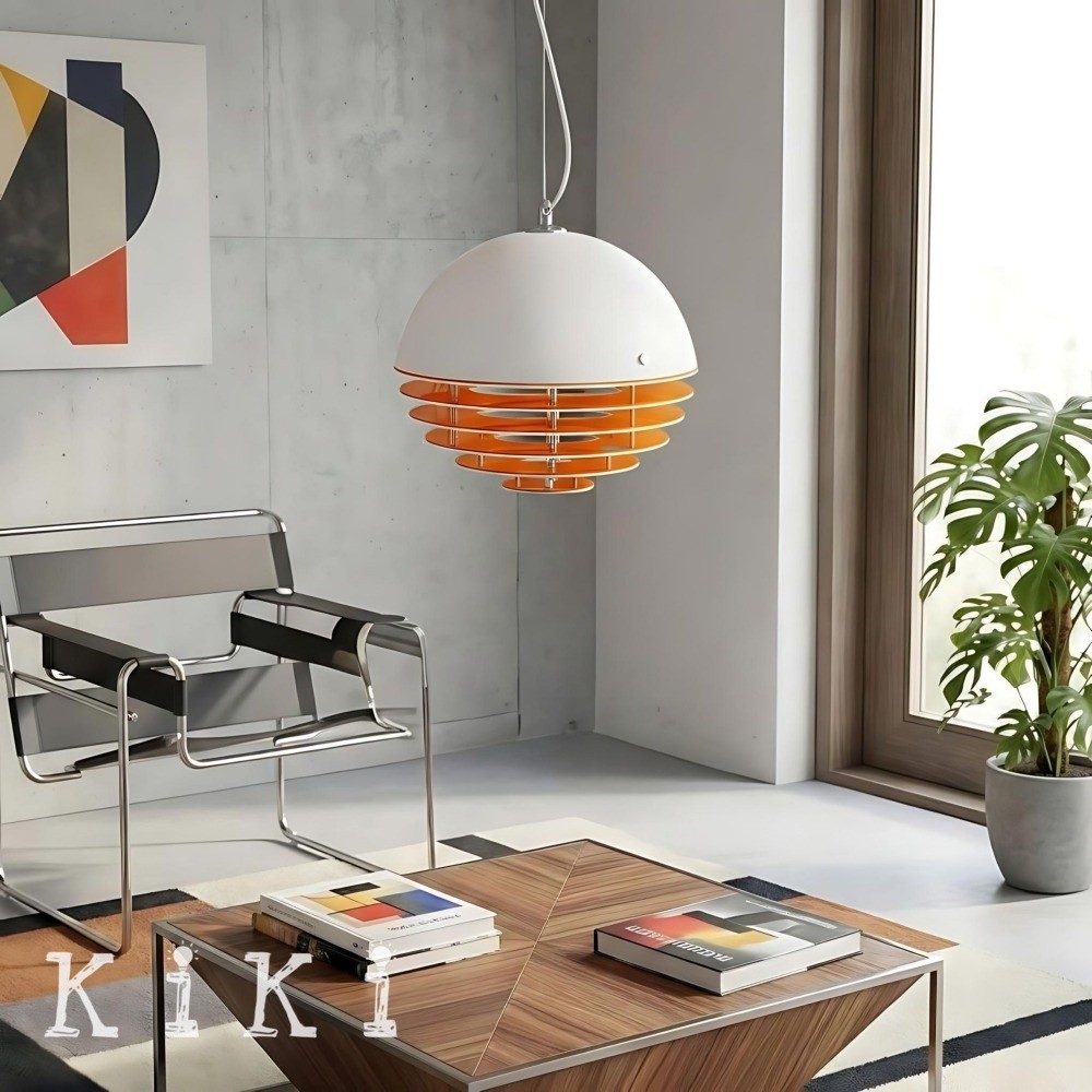Sunset Pendant Light - Medieval Bauhaus Orange Orb Pendant Light KL880