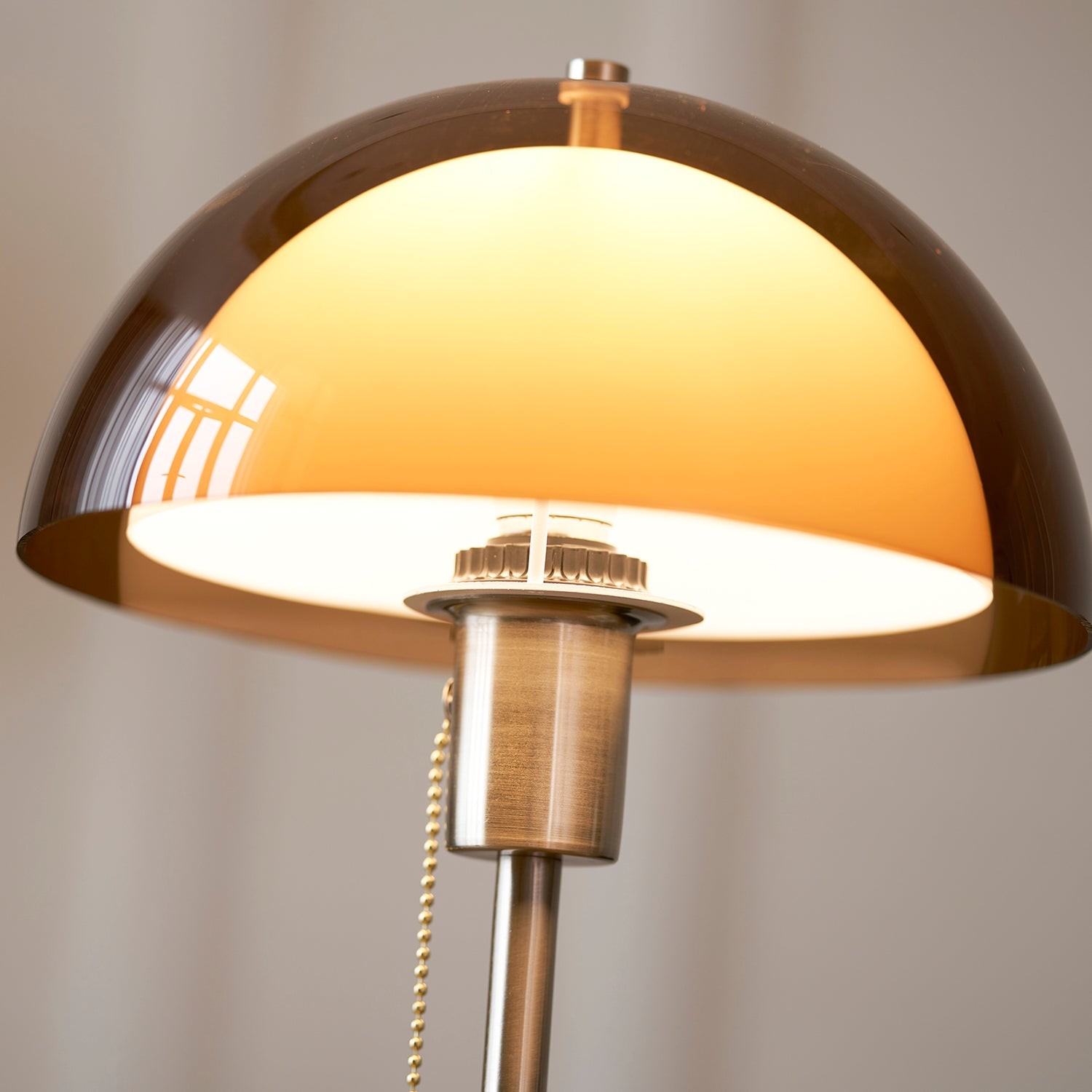 Afterglow Round Dome Table Lamp -  Acrylic and Wood Lighting for Modern Retro Bedroom KL2143