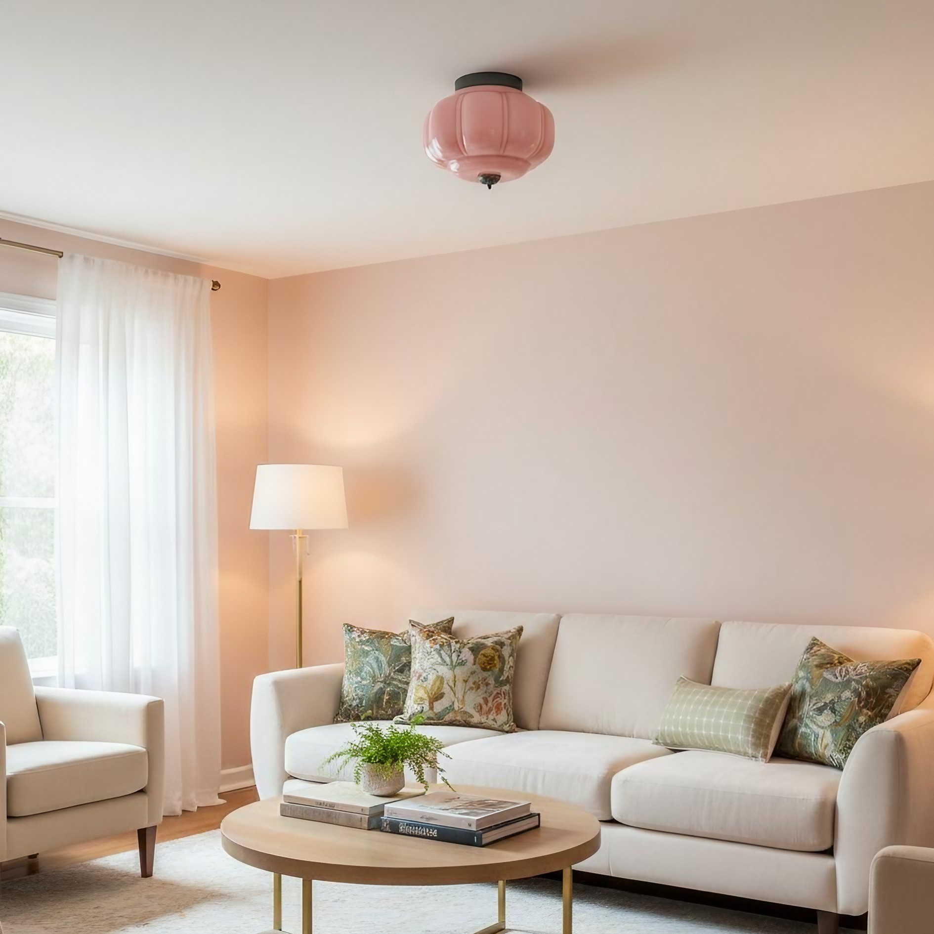 Eloise Retro Milk Glass Semi Flush Mount Ceiling Light KL859