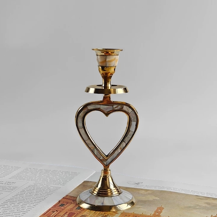 Ossik Decorative Candle Holder - Retro Nordic Brass Holder for Bedroom and Table KL2348