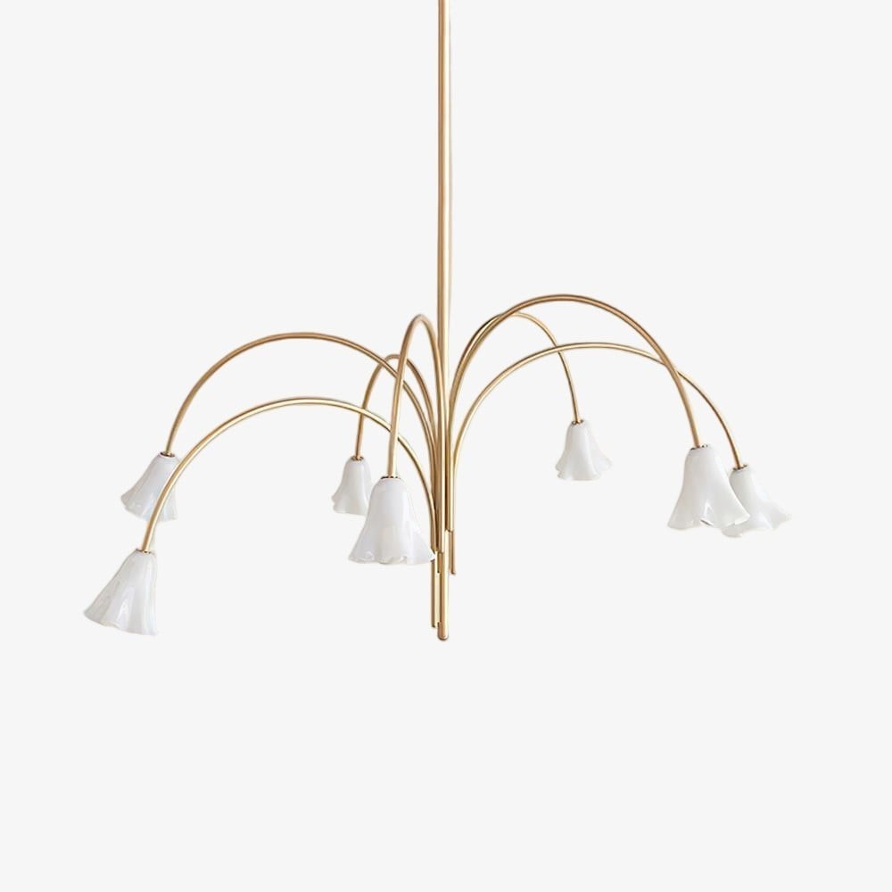 Bellina Modern Romantic Chandelier - Botanical Lily Design with Glass Flowers KL1449