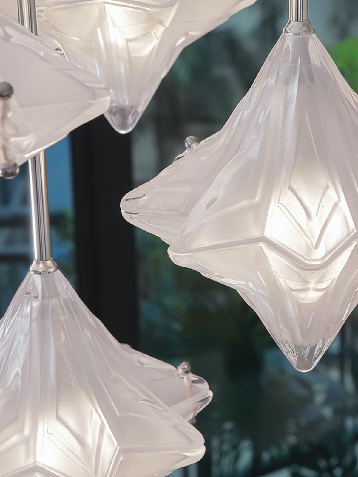 Art Deco Astris Elara Star Pendant Light - Frosted Glass Pendant with Geometric Style KL1565