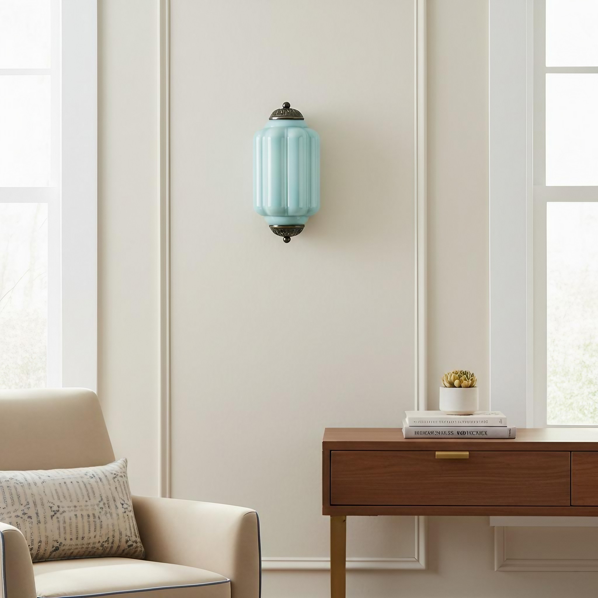 Eloise Long Pumpkin Retro Glass Recessed Wall Lamp KL857