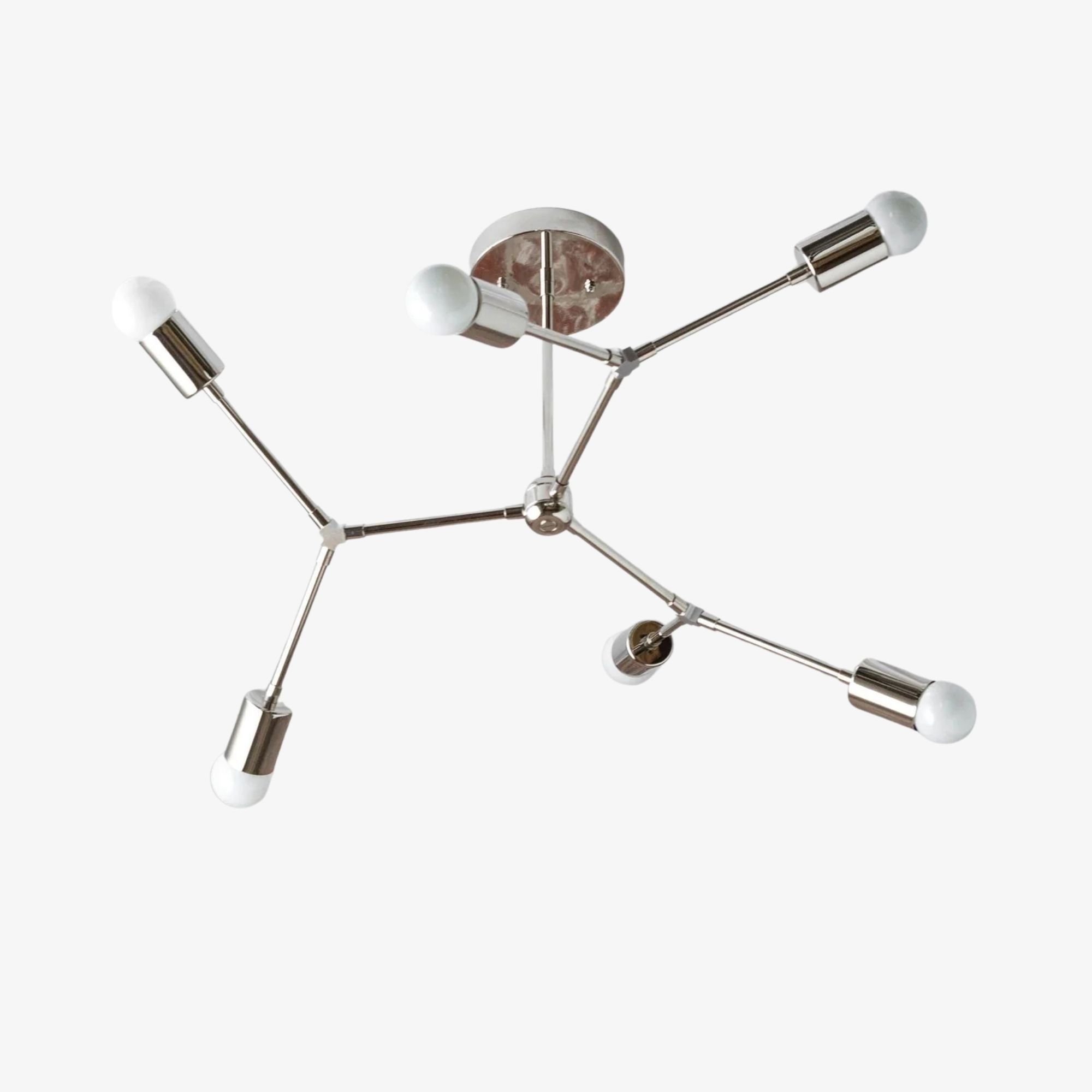 Mobilux Line Industrial Geometric Chandelier - Chrome Nickel Ceiling Light KL1415